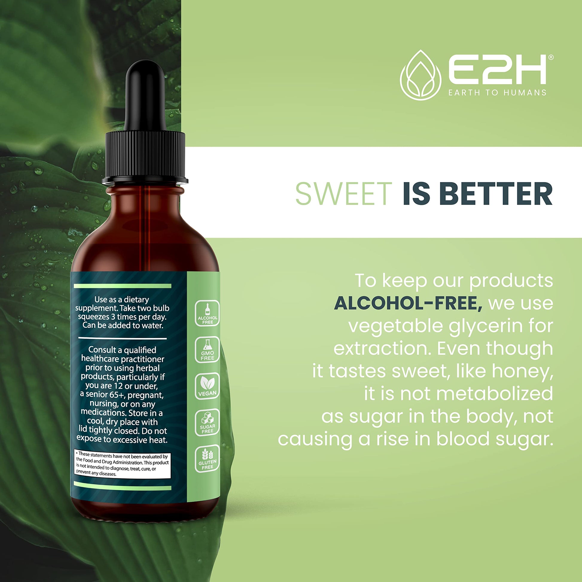E2H Ashwagandha Liquid Drops - All-Natural Ashwagandha Supplement for Stress Relief and Mood Enhancer- Organic Ashwagandha Root Extract Effective Cortisol Manager | Non-GMO, Vegan | 2 Fl Oz E2H EARTH TO HUMANS uk supplements