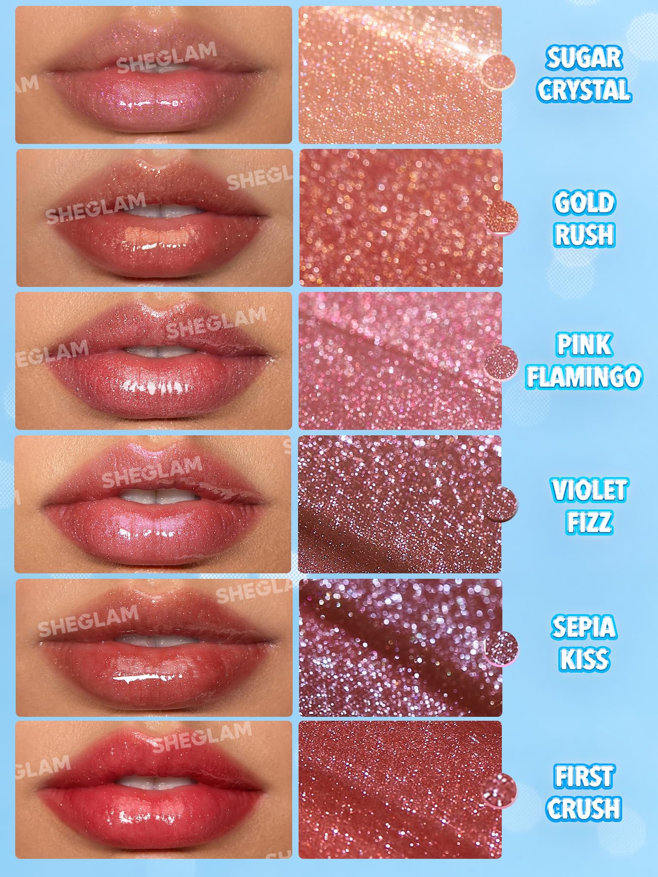 SHEGLAM Pout-Perfect Moisturizing Solid Lip Gloss Shimmer Lip Plumper - Violet Fizz SHEGLAM uk supplements
