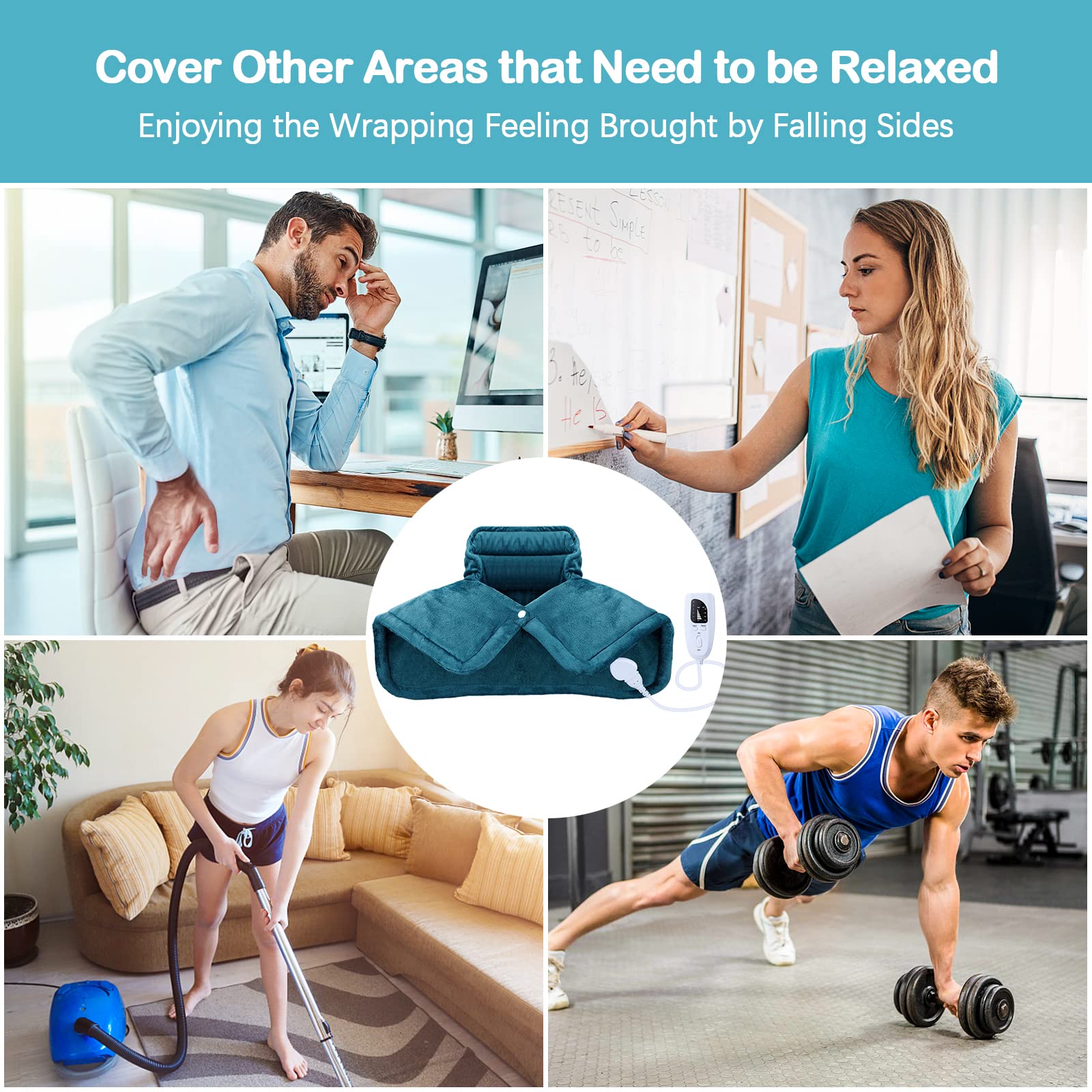 NIUONSIX Heating Pad for Neck and Shoulders 2lb Weighted Neck Heating Pad for Pain NIUONSIX uk supplements