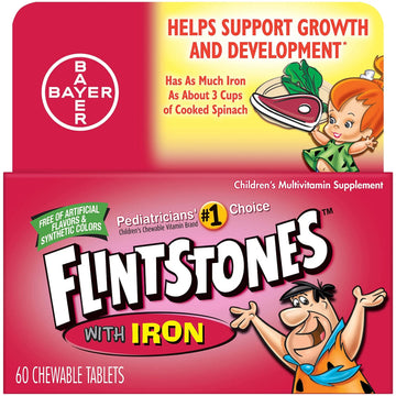 Flintstones Chewable Kids Vitamins with Iron, Multivitamin for Kids & Toddlers with Vitamin D, Vitamin C & more, 60 Count (Pack of 1) Flintstones Vitamins uk supplements