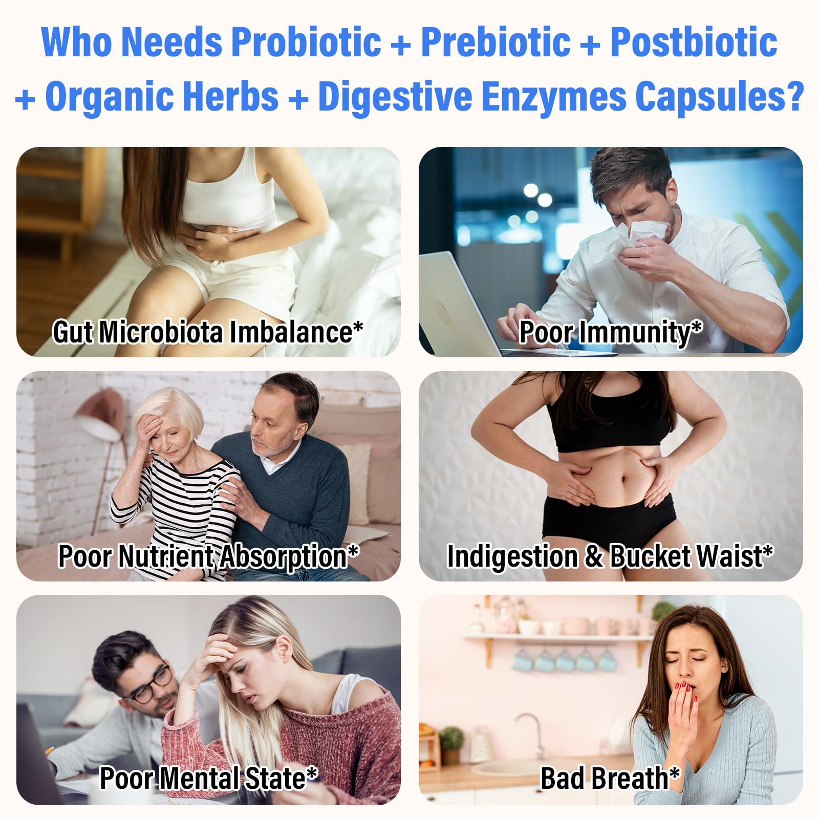 (180 Capsules) Probiotics for Women & Men, 5-in-1 Probiotic, Prebiotic, Postbiotic, Organic Herbs & 16 Digestive Enzymes Blend, 300 Billion CFU, Complete Gut Health, Digestive Health & Immune* Nisavain uk supplements