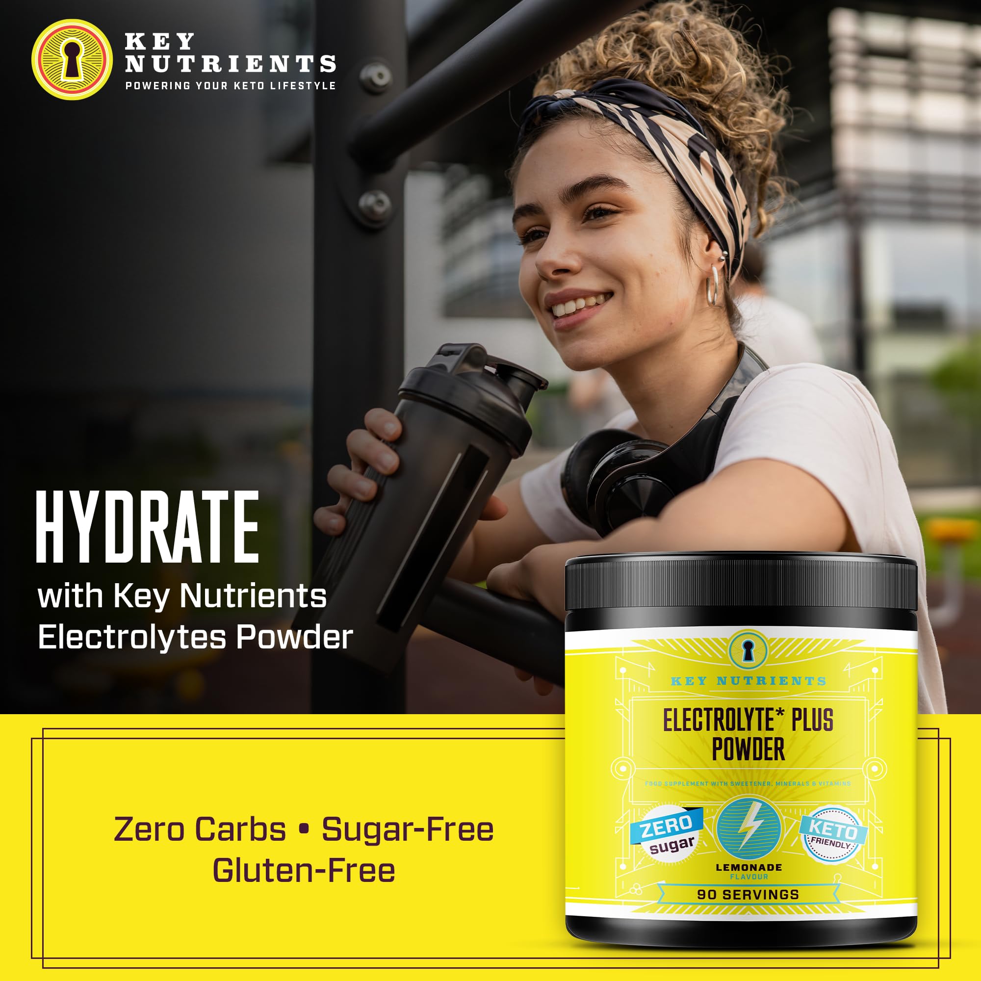 Key Nutrients Electrolytes Hydration Powder - Refreshing Lemonade Drink Mix KEY NUTRIENTS uk supplements