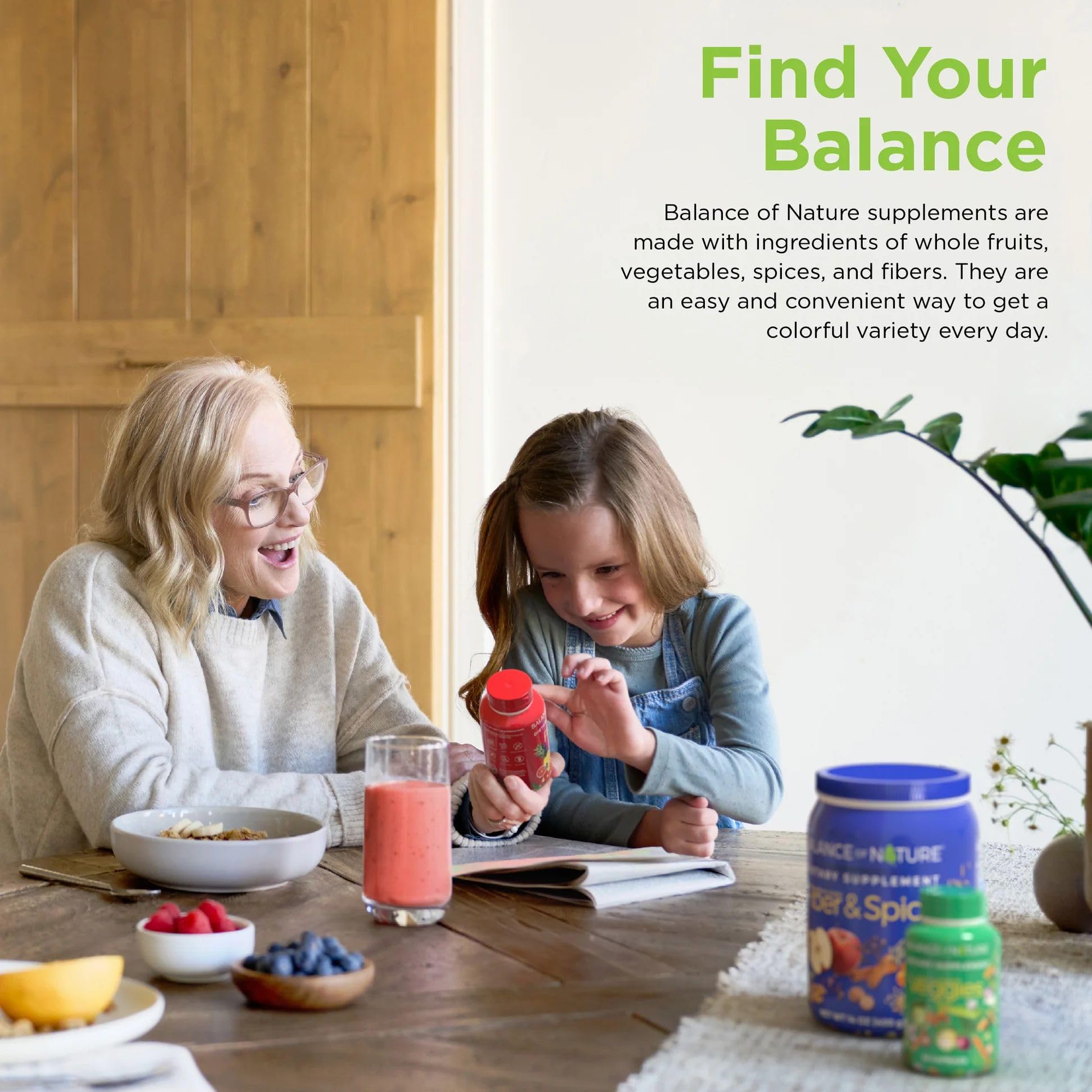 Balance of Nature Fruits & Veggies Supplements - Whole Fruit and Vegetable Ingredients for Women, Men, and Kids - 90 Fruits Capsules, 90 Veggies Capsules - 1 Set Balance of Nature uk supplements