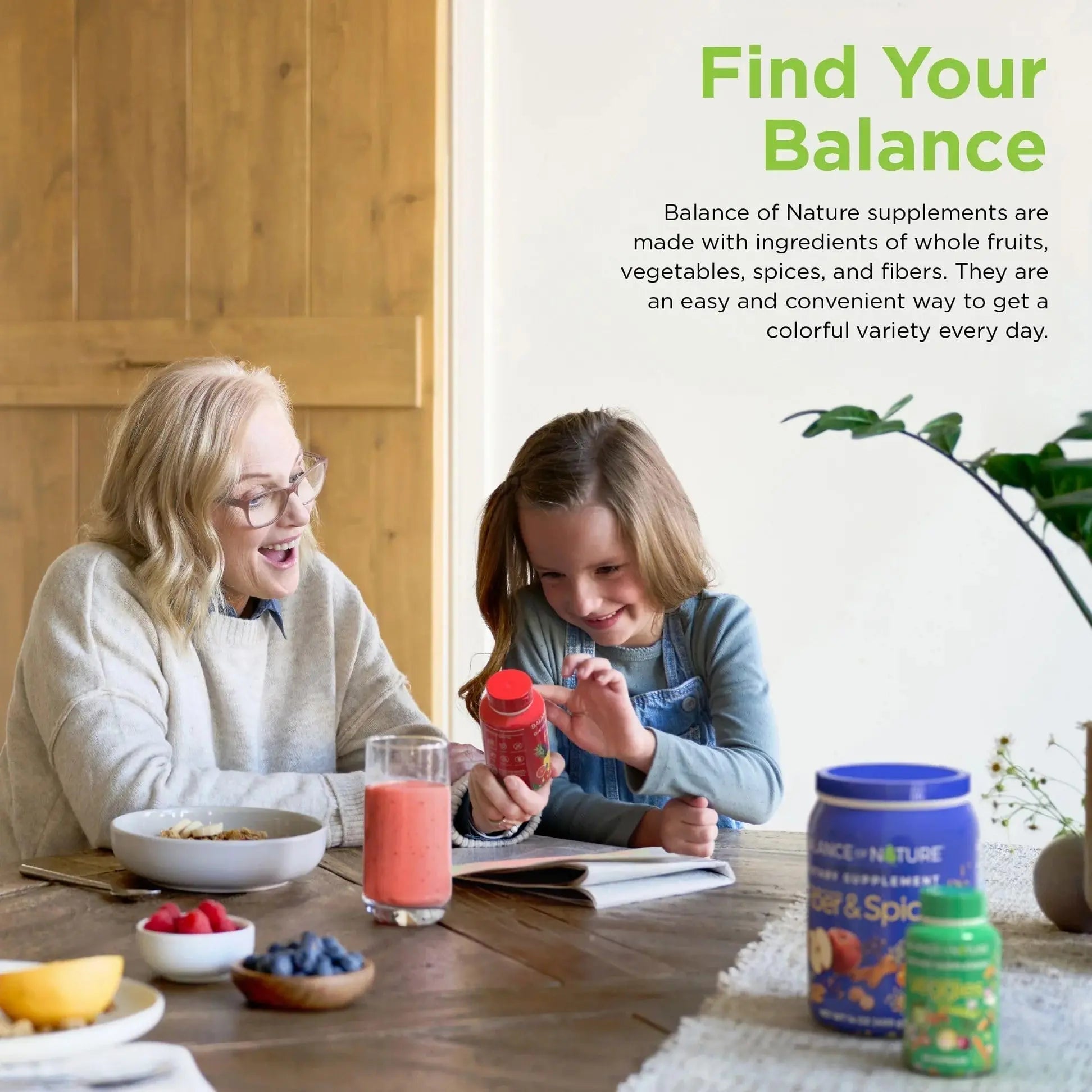 Balance of Nature Fruits & Veggies Supplements - Whole Fruit and Vegetable Ingredients for Women, Men, and Kids - 90 Fruits Capsules, 90 Veggies Capsules - 1 Set Balance of Nature uk supplements