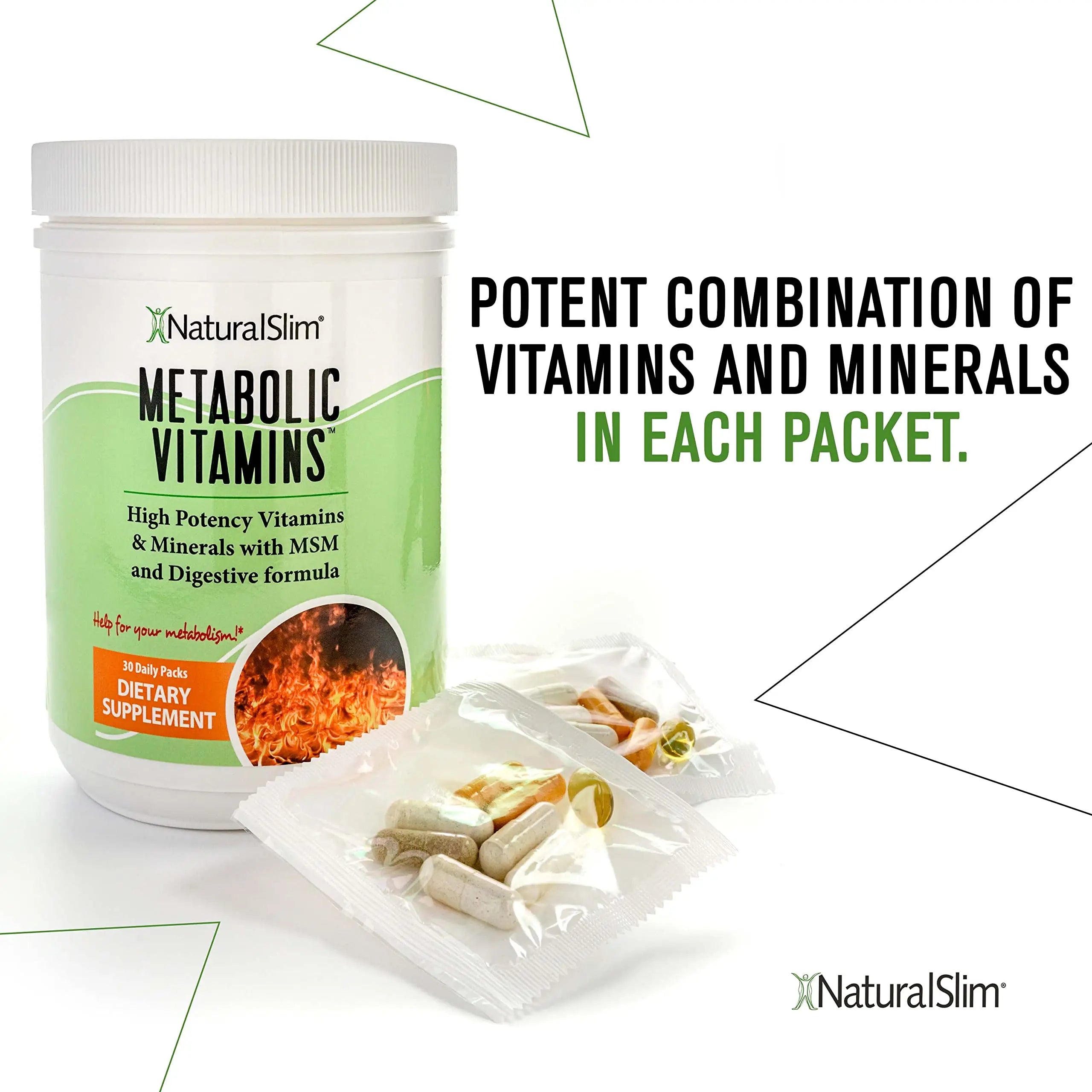 NaturalSlim Metabolic Vitamins - Combination of High Potency Multivitamins, Minerals, B Complex, Msm, & Digestive Formula Supplements NaturalSlim uk supplements