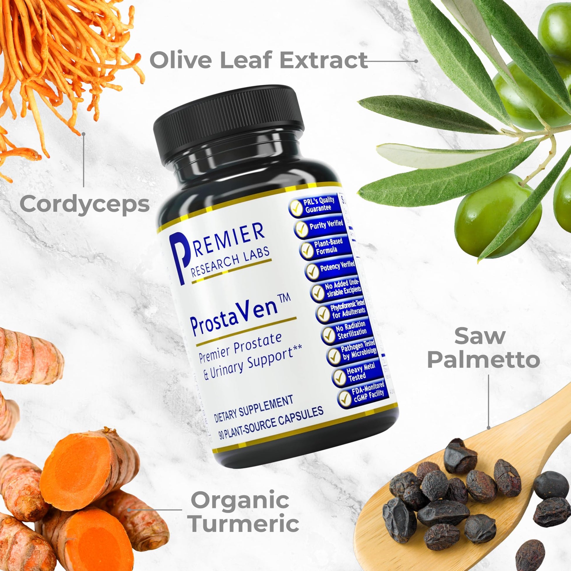 Premier Research Labs ProstaVen - Prostate Supplements for Men, Prostate Health Formula, Natural Supplement with Organic Saw Palmetto - 90 Vegetarian Capsules Premier Research Labs uk supplements