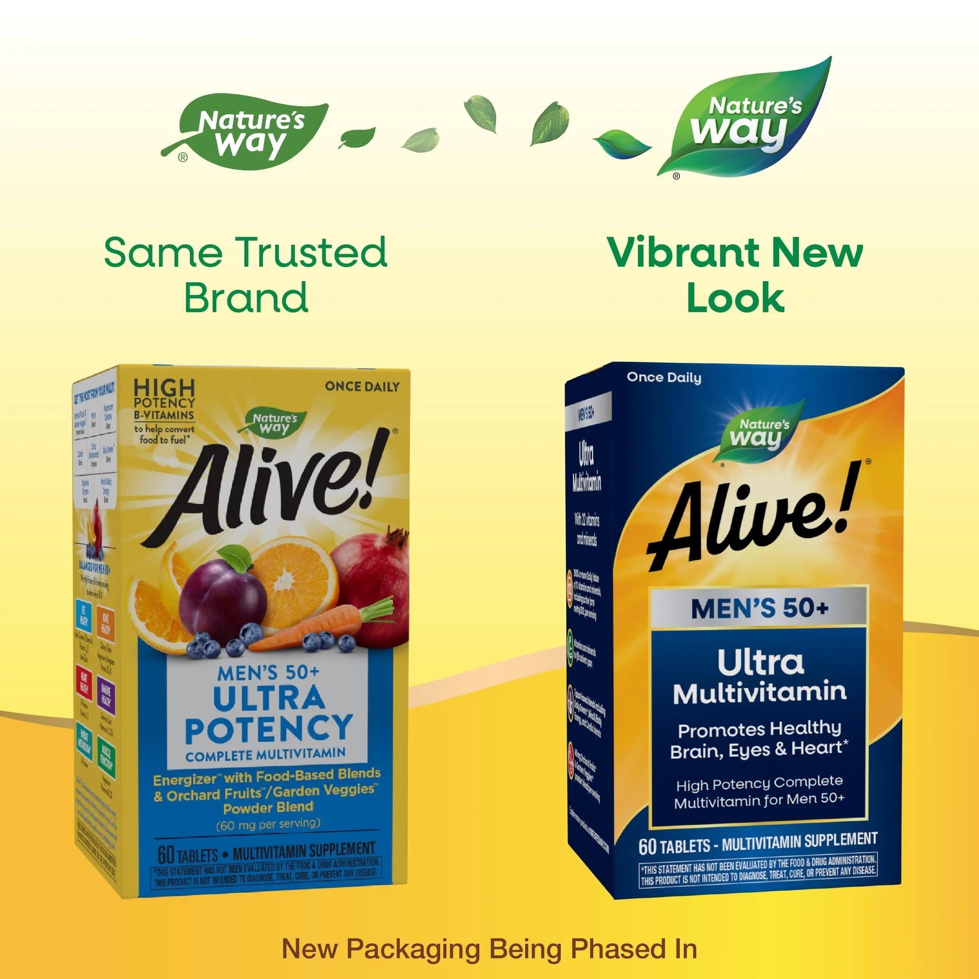Nature's Way Alive! Men’s 50+ Daily Ultra Multivitamin, High Potency Formula, Supports Healthy Brain, Eyes & Heart Nature's Way uk supplements