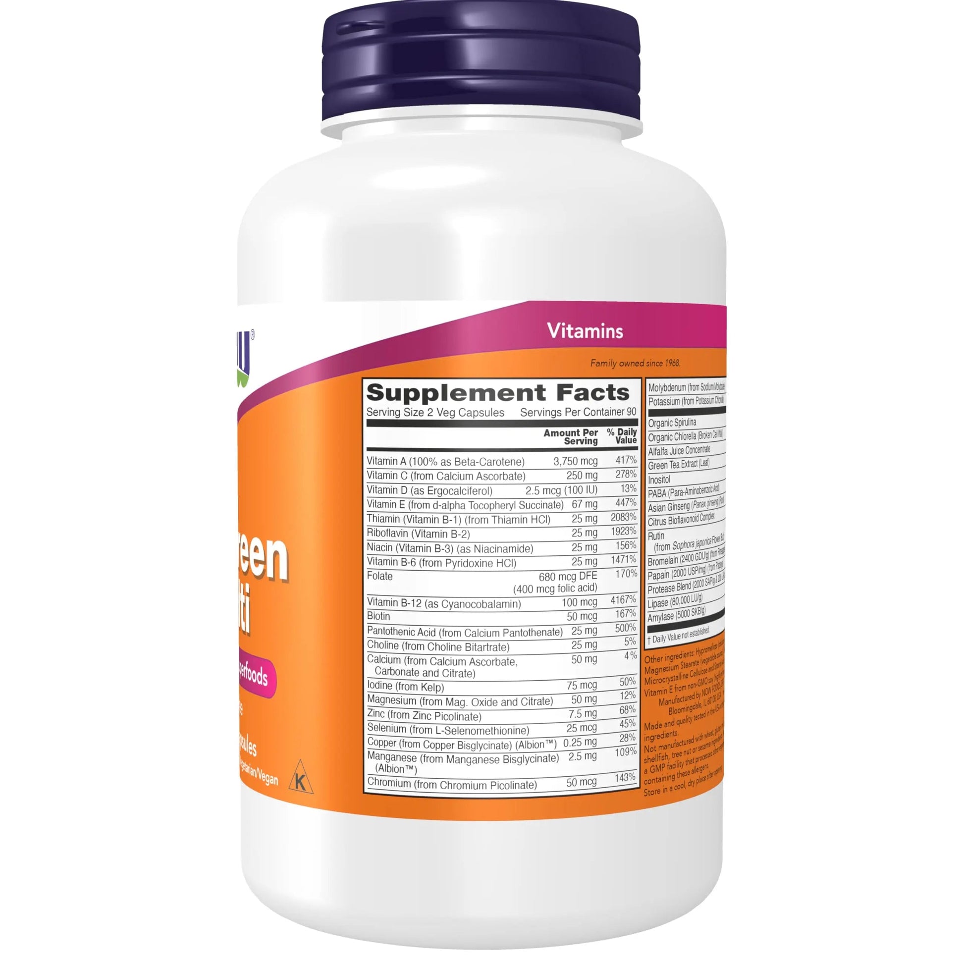 NOW Supplements, EcoGreen Multi Vitamin with Green Superfoods, Iron-Free 180 Veg Capsules NOW Foods uk supplements