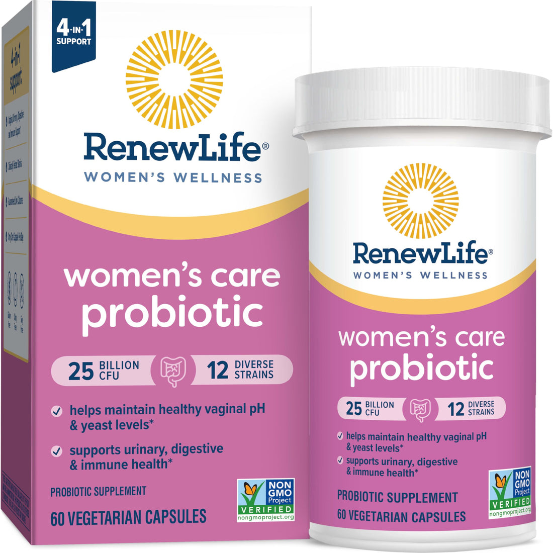 Renew Life Women's Probiotic Capsules, Supports pH Balance for Women, Vaginal, Urinary, Digestive and Immune Health, L. Rhamnosus GG, Dairy, Soy and Gluten-Free, 25 Billion CFU - 60 Ct Renew Life uk supplements