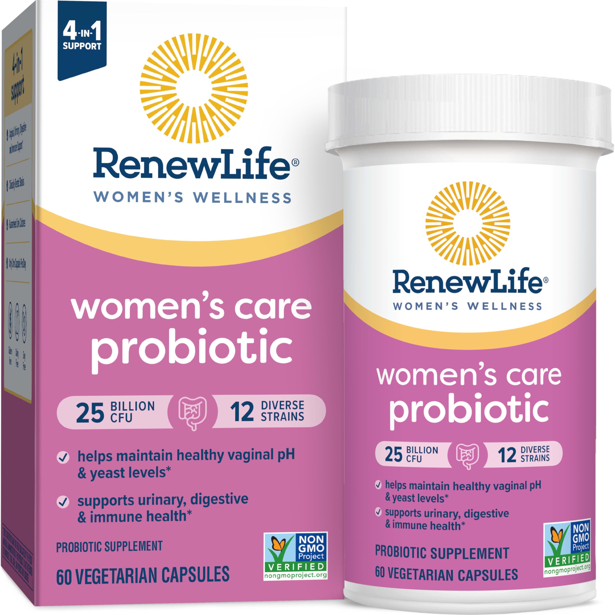 Renew Life Women's Probiotic Capsules, Supports pH Balance for Women, Vaginal, Urinary, Digestive and Immune Health, L. Rhamnosus GG, Dairy, Soy and Gluten-Free, 25 Billion CFU - 60 Ct Renew Life uk supplements