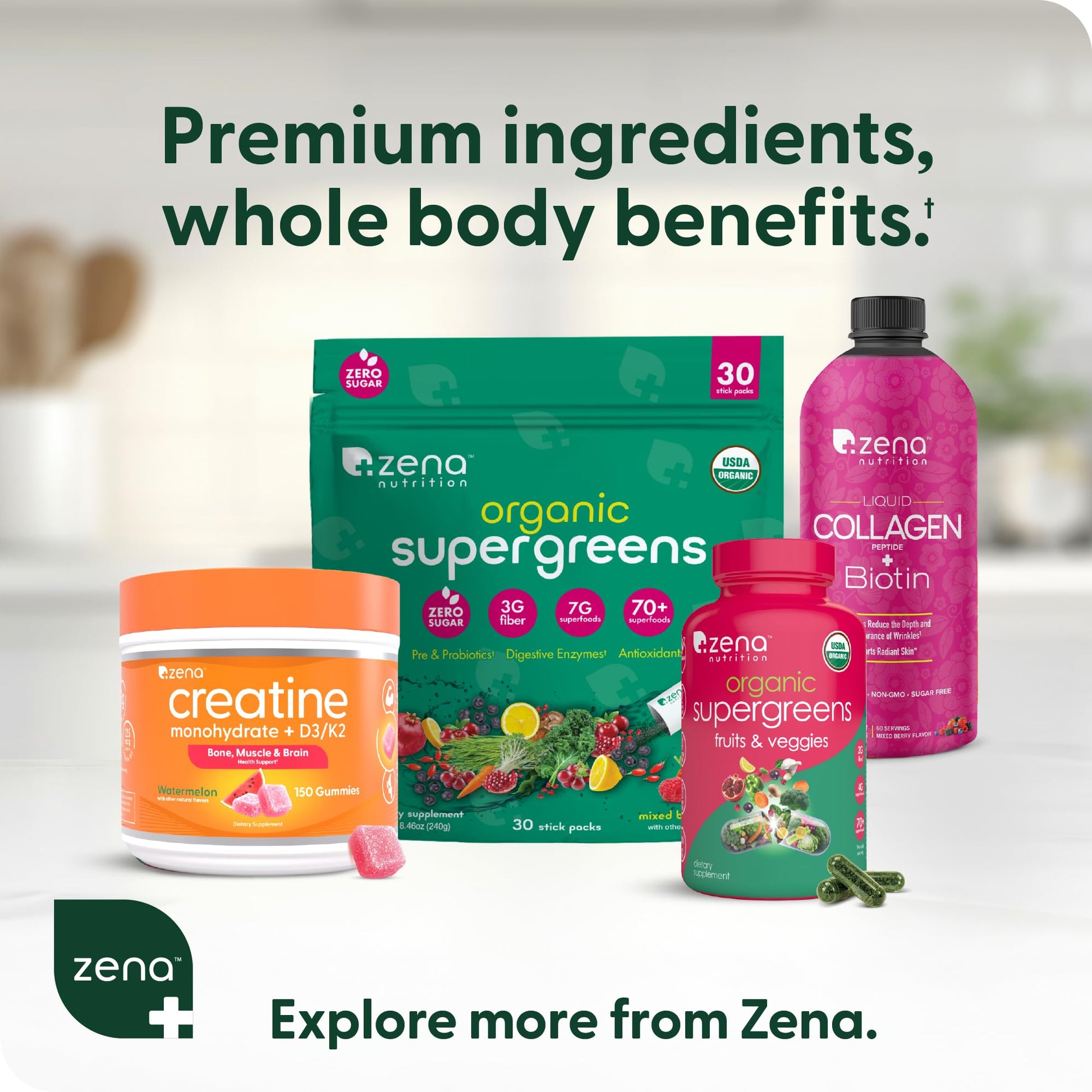 Zena Nutrition Creatine Gummies with D3 & K2, Creatine Monohydrate for Men and Women, Supports Bone, Muscle, & Cognitive Health, Gummy Workout Supplement, Watermelon Flavor, 150ct, 30 Daily Servings Zena Nutrition uk supplements