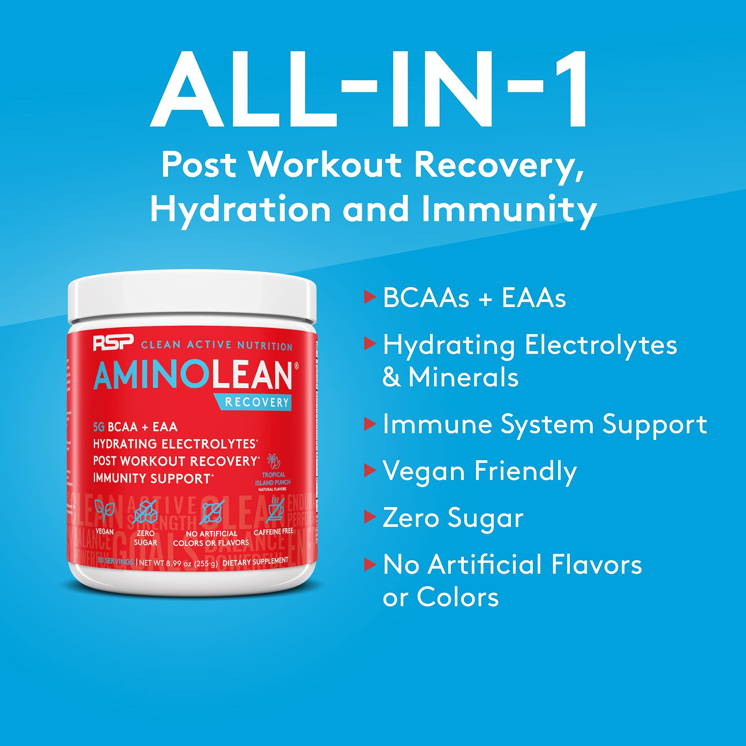 RSP NUTRITION AminoLean Pre Workout Energy (Blue Raspberry 30 Servings) RSP NUTRITION uk supplements