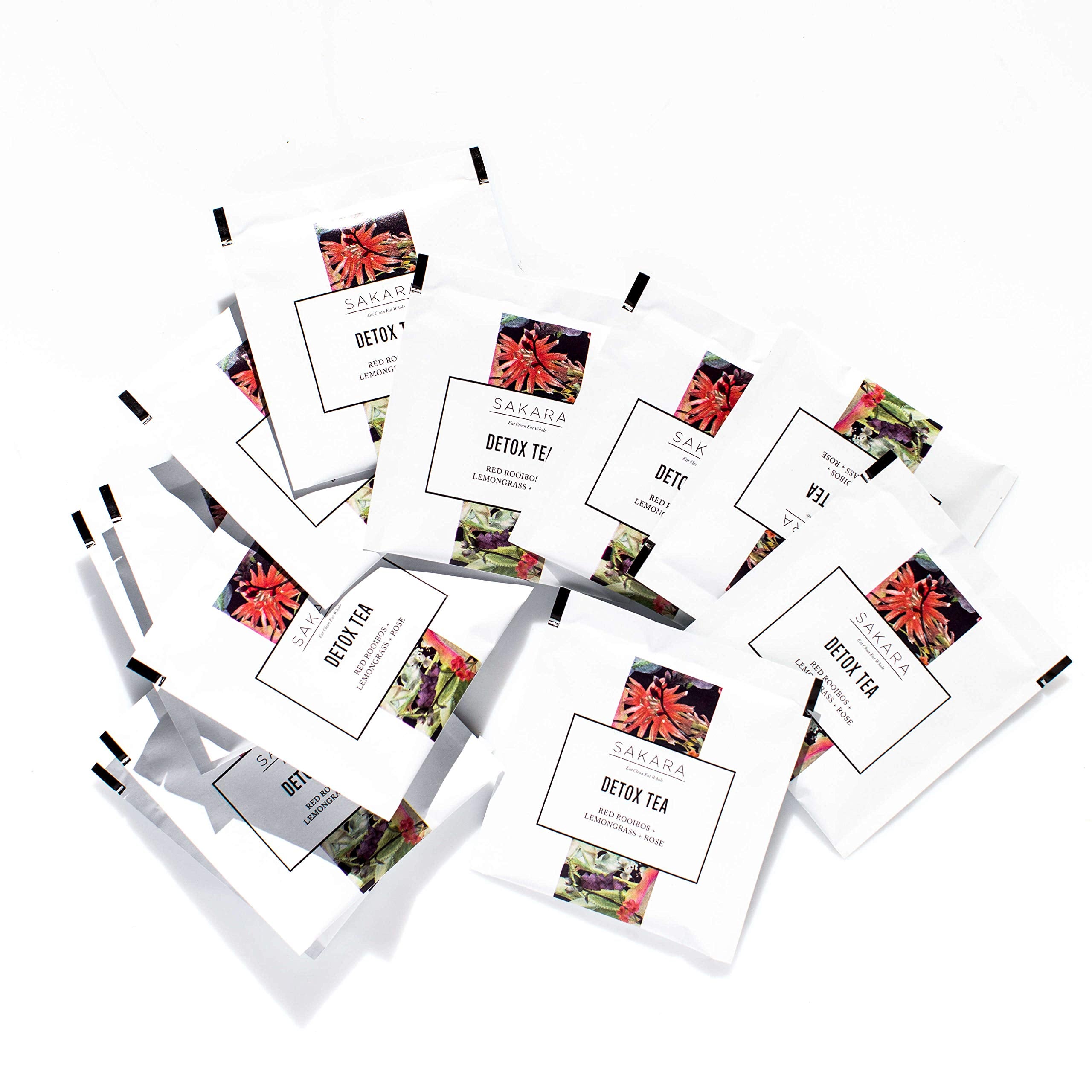 Sakara Detox Tea - Herbal Tea with Rose Petals, Lemon Peel, Lemongrass, & Rooibos SAKARA uk supplements