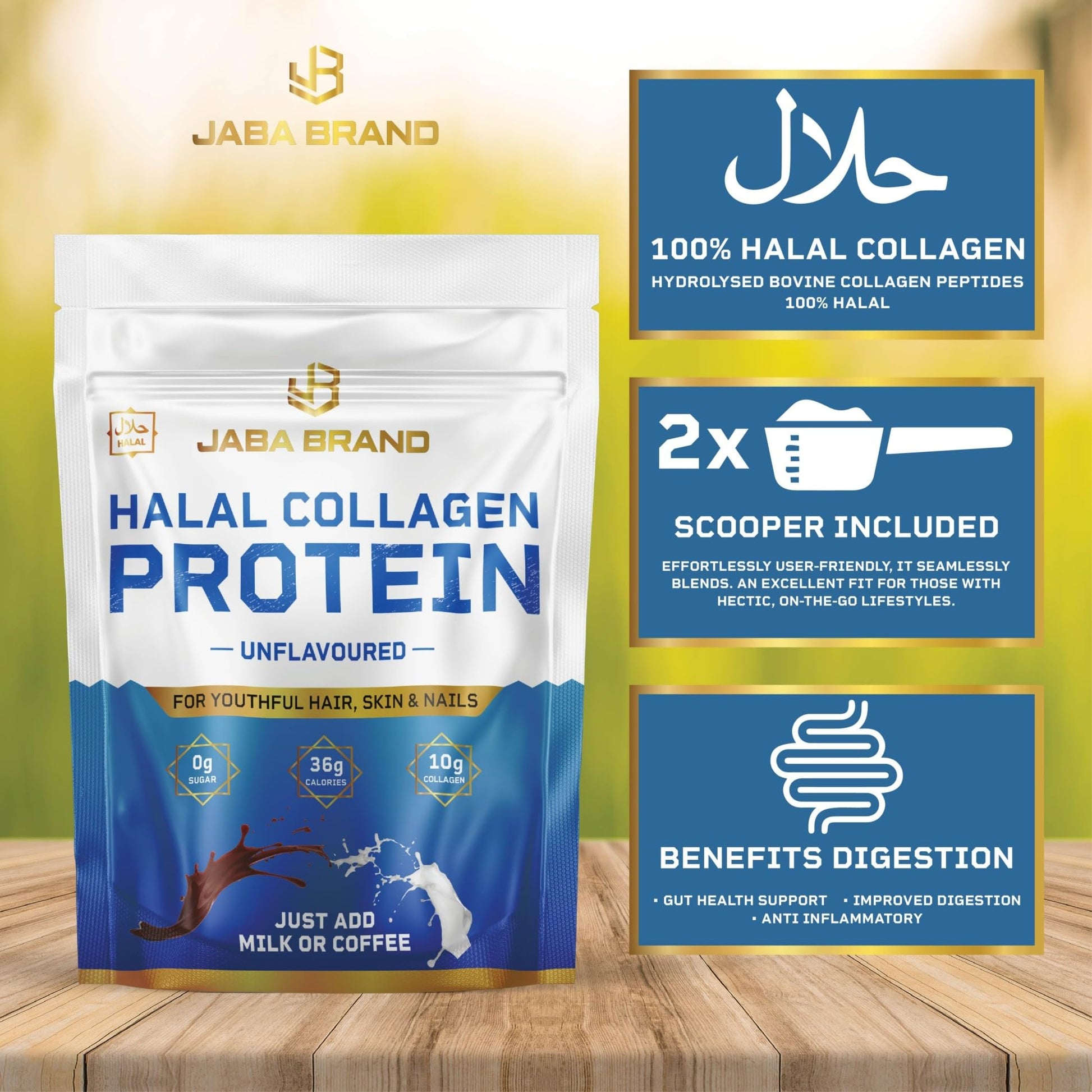 JABA BRAND - Halal Bovine Collagen Protein Powder for Hair, Nails, Joints and Skin JABA BRAND uk supplements