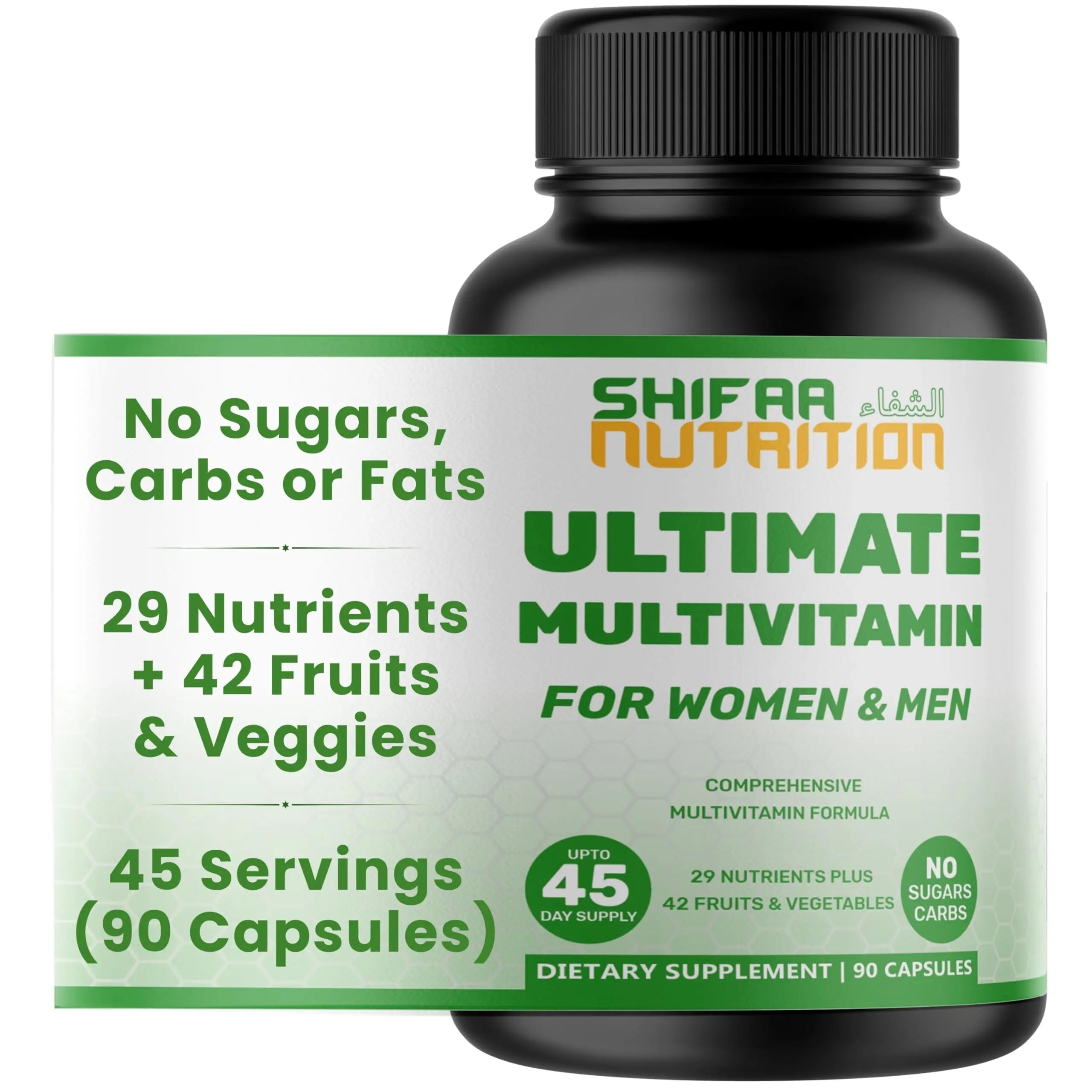 SHIFAA NUTRITION Halal Vitamins, Multivitamin for Women & Men – Comprehensive Support for Heart, Brain, Eye & Immune Health SHIFAA NUTRITION uk supplements