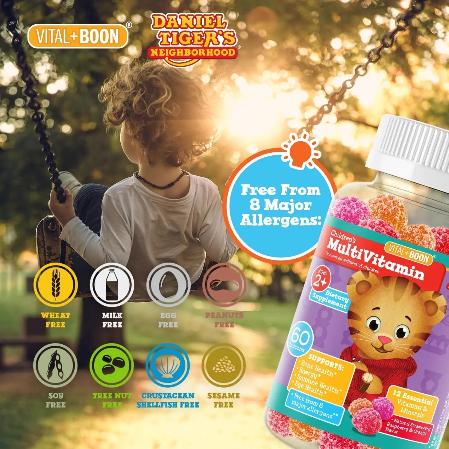 Daniel Tiger - Kids Multivitamin Gummies (60 Gummy Bottle) Toddler 2+ & Kids Vitamins - 12 Essential Vitamins & Minerals to Support Bone Health Avid uk supplements