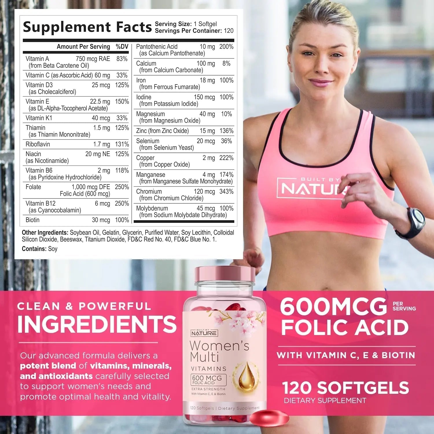 Built by Nature Vitamins for Women – Women's Complete Daily Multivitamin Supplement with A, B, C, D, E, Iron, Calcium, Magnesium and Multi Minerals Built by Nature uk supplements