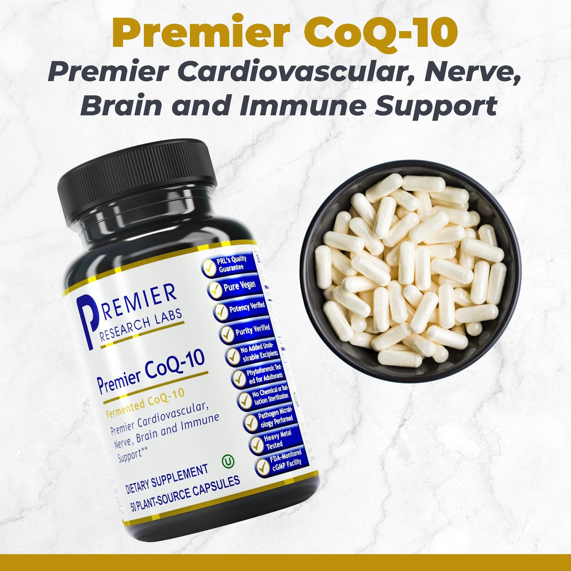 Premier Research Labs CoQ10 - Coenzyme Q10, Co Q 10 Supplement, 100mg Capsules, Ubiquinol Co Enzyme Q-10 with Red Algae & MCT Oil - 60 Vegetarian Capsules Premier Research Labs uk supplements