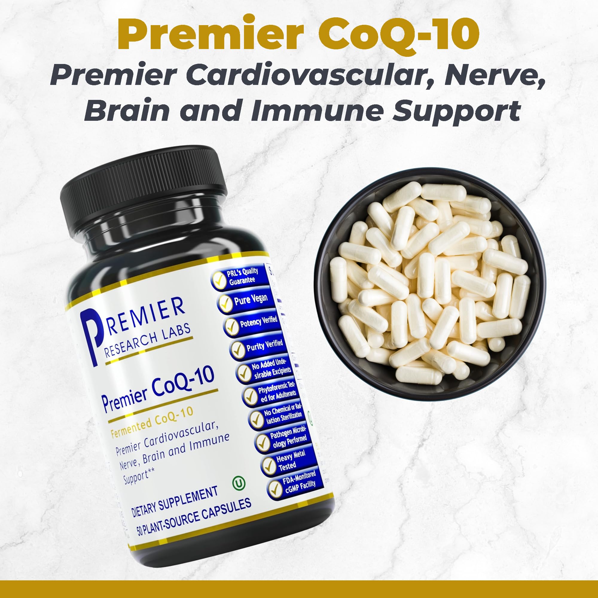 Premier Research Labs CoQ10 - Coenzyme Q10, Co Q 10 Supplement, 100mg Capsules, Ubiquinol Co Enzyme Q-10 with Red Algae & MCT Oil - 60 Vegetarian Capsules Premier Research Labs uk supplements