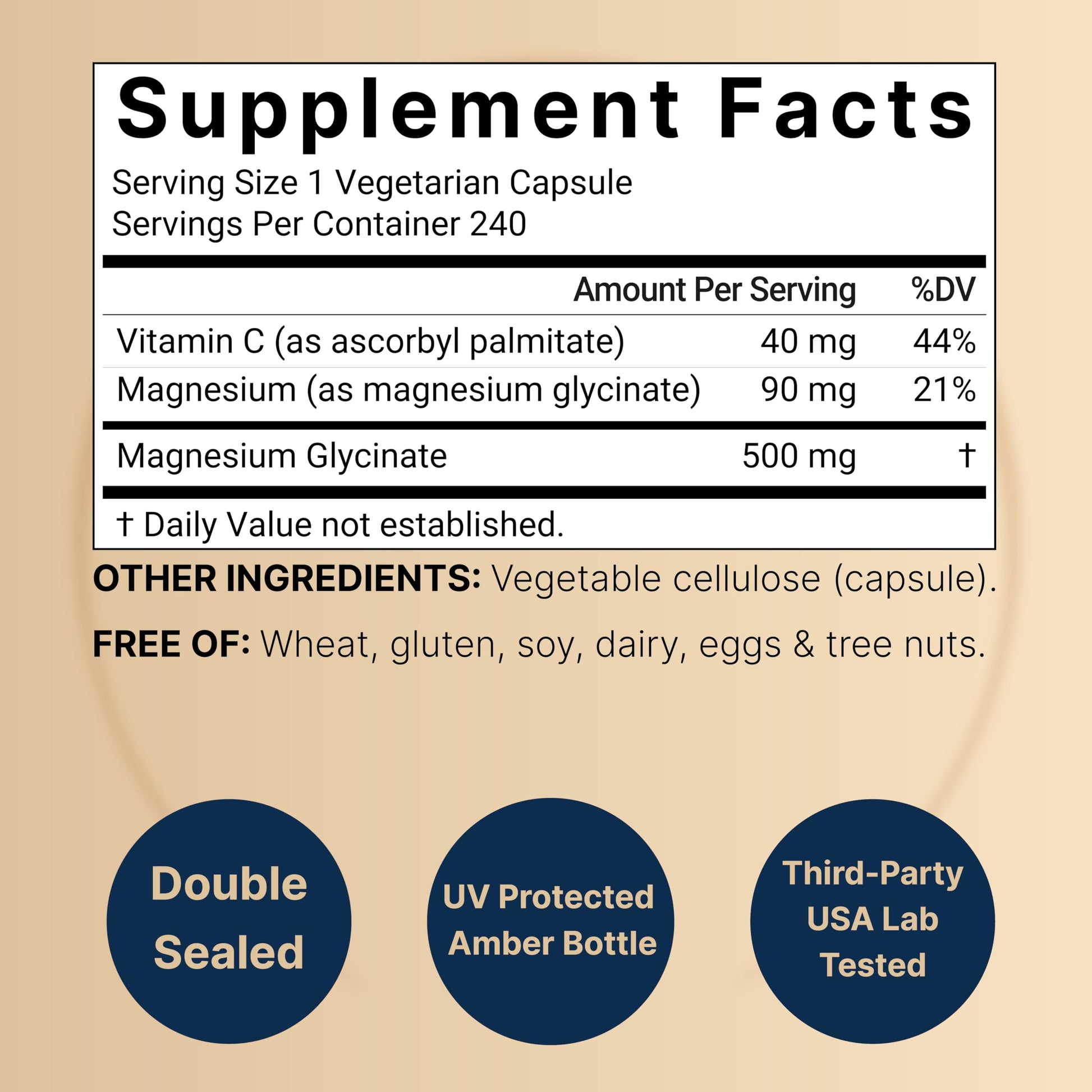 Naturebell Pure Magnesium Glycinate 500mg, 240 Veggie Capsules | 100% Chelated & Purified – 3rd Party Tested, Vegan Friendly, Non-GMO, Fiiler Free NatureBell uk supplements