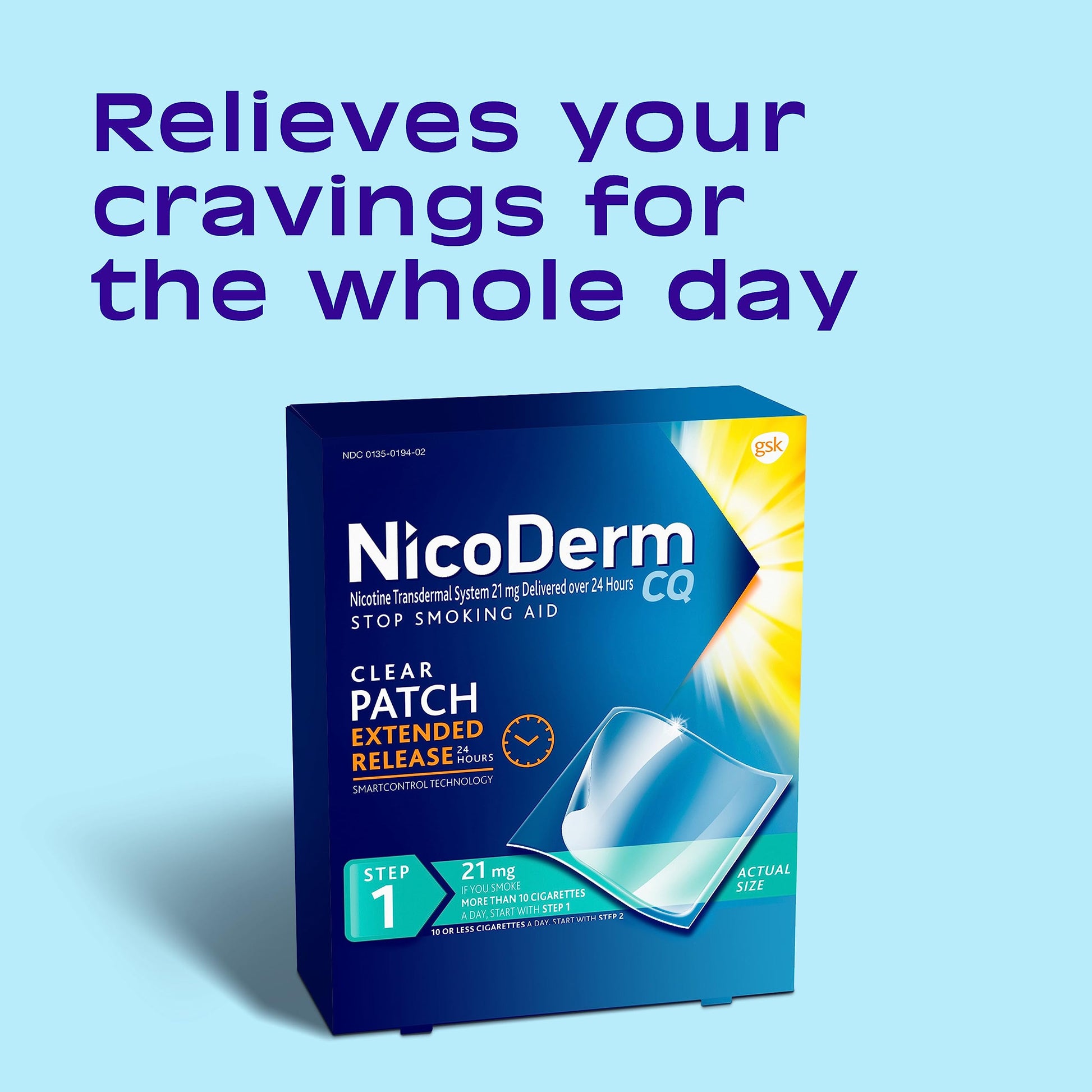 NicoDerm CQ Step 1 Nicotine Patches to Quit Smoking, 21mg, Stop Smoking NicoDerm uk supplements