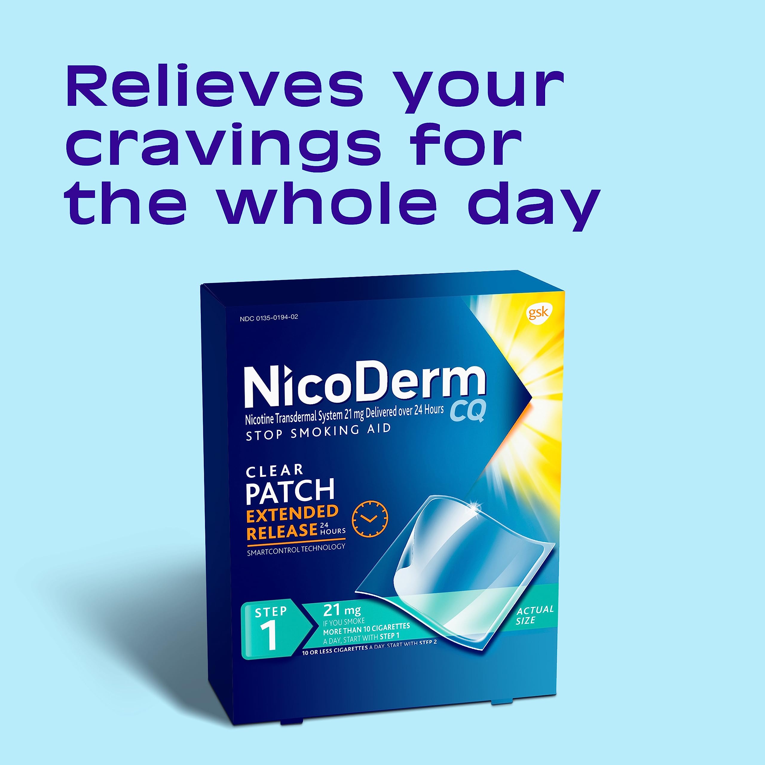 NicoDerm CQ Step 1 Nicotine Patches to Quit Smoking, 21mg, Stop Smoking NicoDerm uk supplements