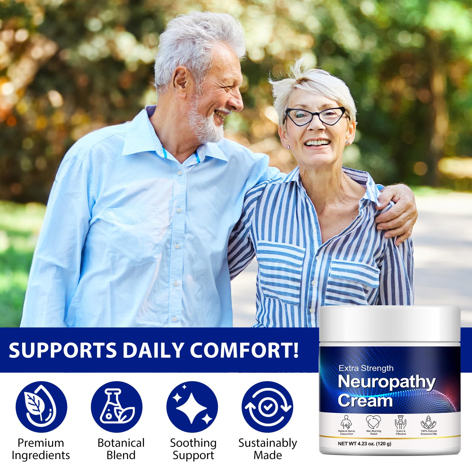Neuropathy Cream for Feet, Legs & Hands – Lightweight, Plant-Based Formula with Cooling Comfort, 120g CFXYHNOX uk supplements