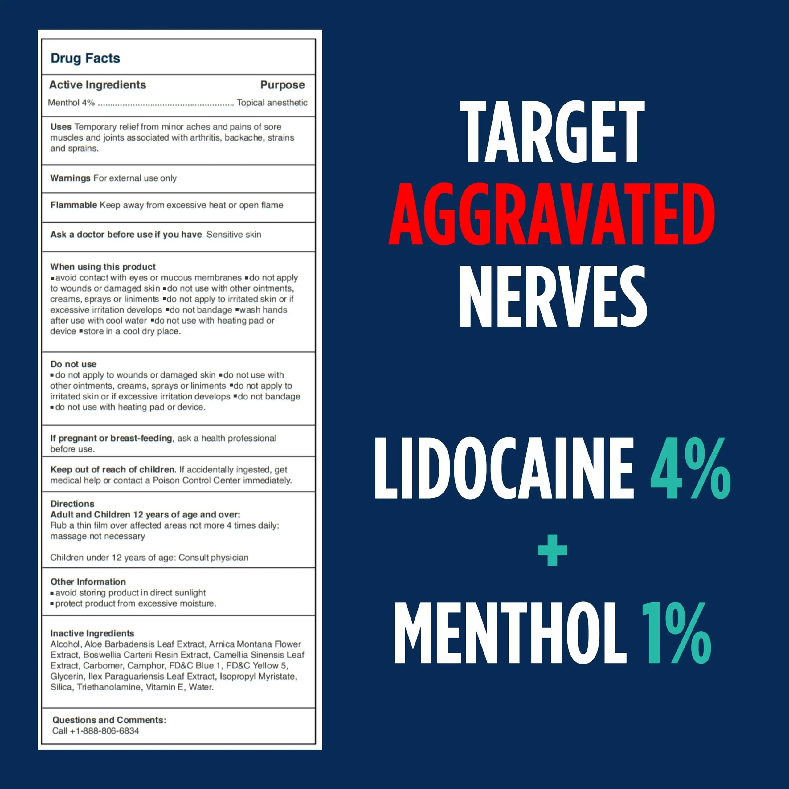NOVEHA Lidocaine Roll-On Gel 4% | Maximum Strength Temporary Topical Pain Relief for Minor Muscle & Joint Aches | Cooling Formula with Menthol & Arnica | Non-Greasy, Quick-Drying | 2.5 fl oz NOVEHA uk supplements