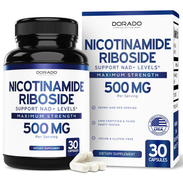 Nicotinamide Riboside 500mg (30 Count) NAD Supplement - NR Supplement For Women & Men to Support NAD+ Levels - NAD Booster - Third Party Tested - Vegan Safe, Non GMO & USA Made (30 Capsules) DORADO NUTRITION uk supplements