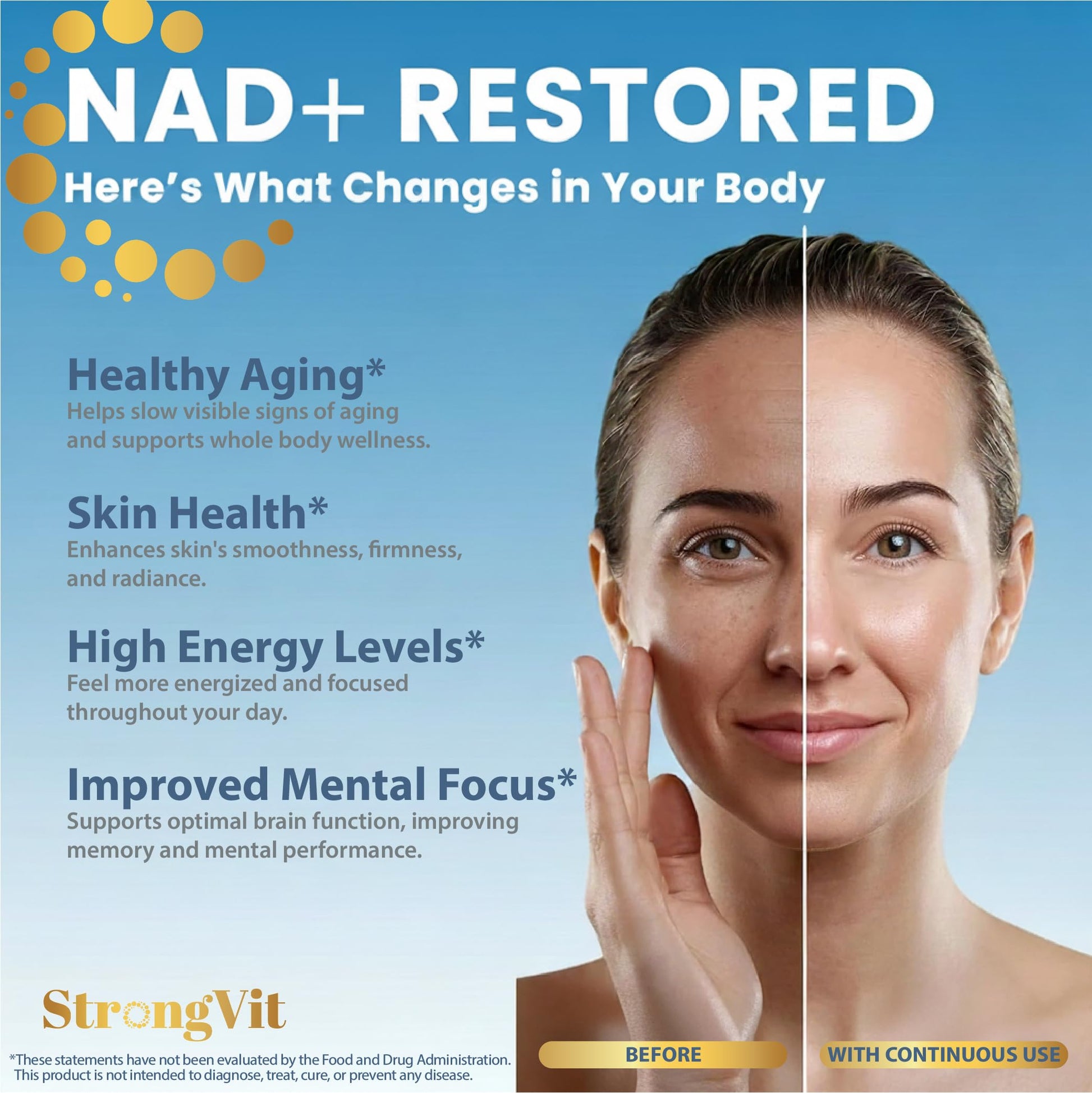 1000mg NAD Supplement with Resveratrol - Advanced Liposomal NAD+ Supplements for Men and Women - Anti-Aging Cell Regenerator - 60 NAD Plus Capsules for Energy & Cellular Health StrongVit uk supplements
