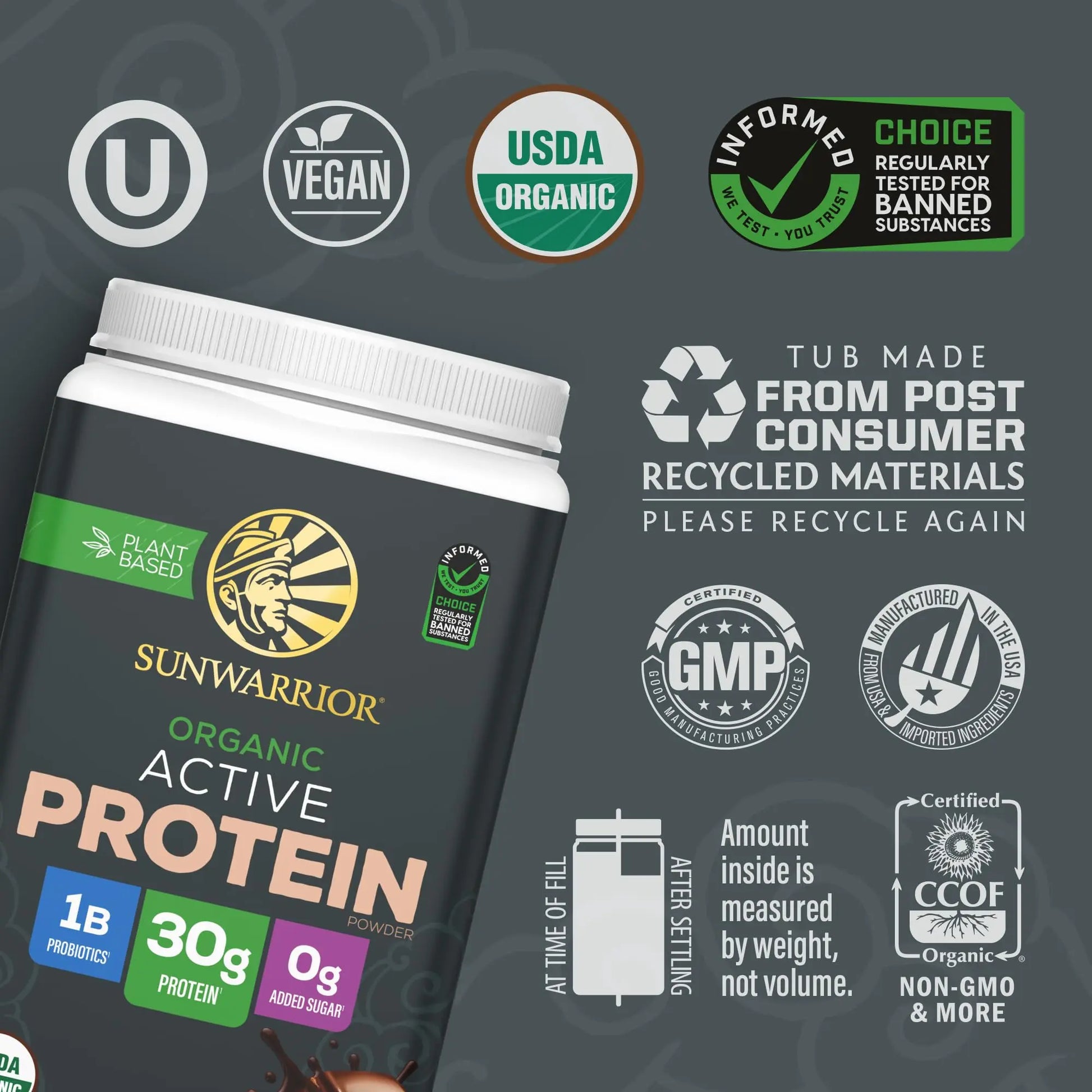 Sunwarrior Organic Plant Based Protein Powder | Vegan Organic Protein Powder with BCAA Amino Acids Plus Recovery Minerals & Botanicals | Non-GMO Soy Dairy & Gluten Free Sunwarrior uk supplements