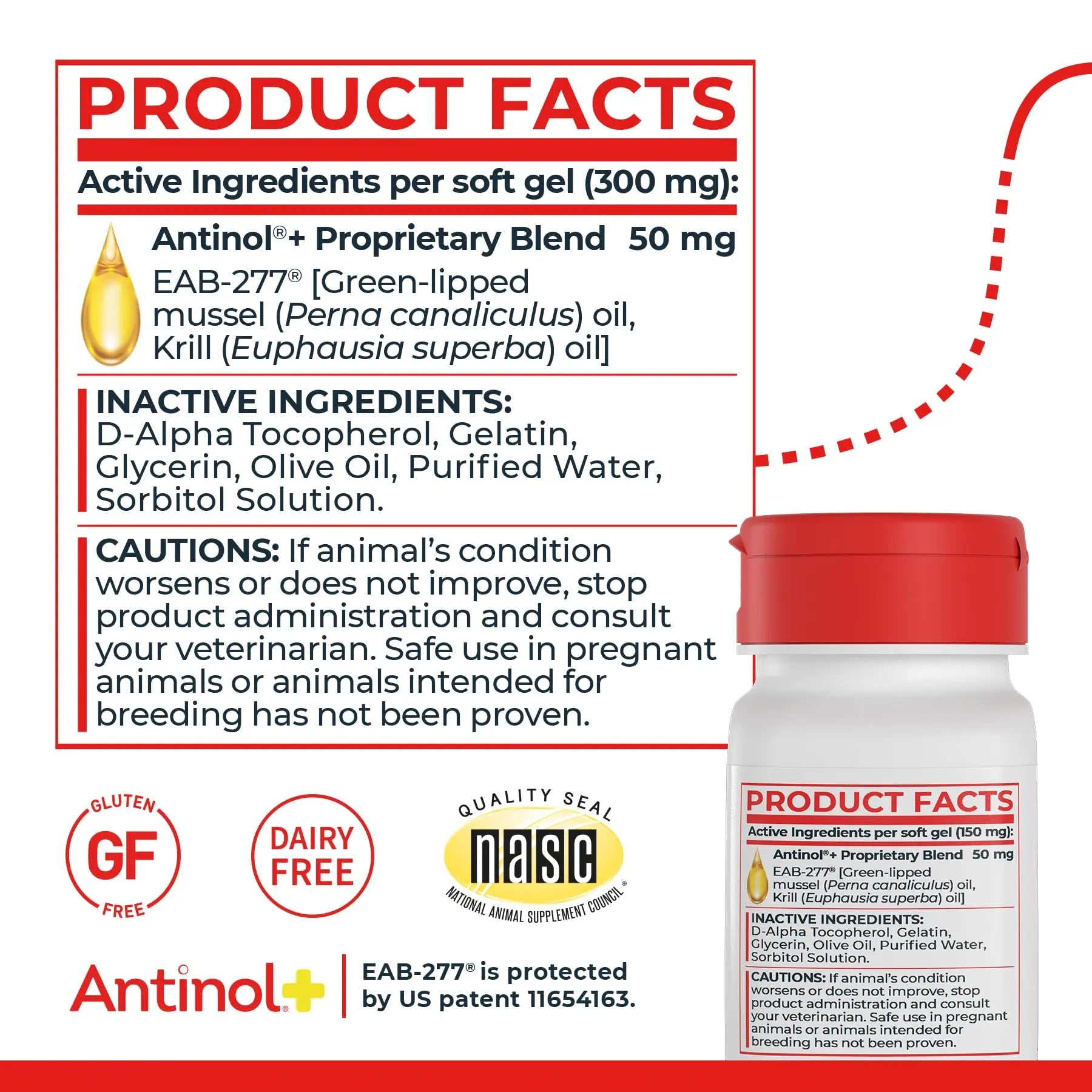 Antinol Plus, Mobility, Hip, and Joint Supplement for Cats, Green-Lipped Mussels and Krill Oil - Cat Joint Supplement, 30 Soft Gels Antinol uk supplements
