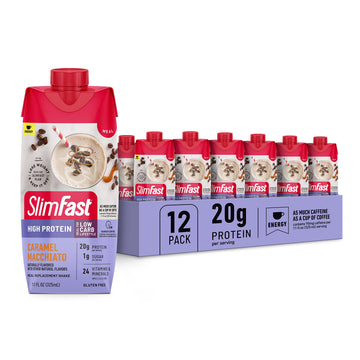 SlimFast Protein Shake with Caffeine, Caramel Macchiato- 20g Protein SlimFast uk supplements