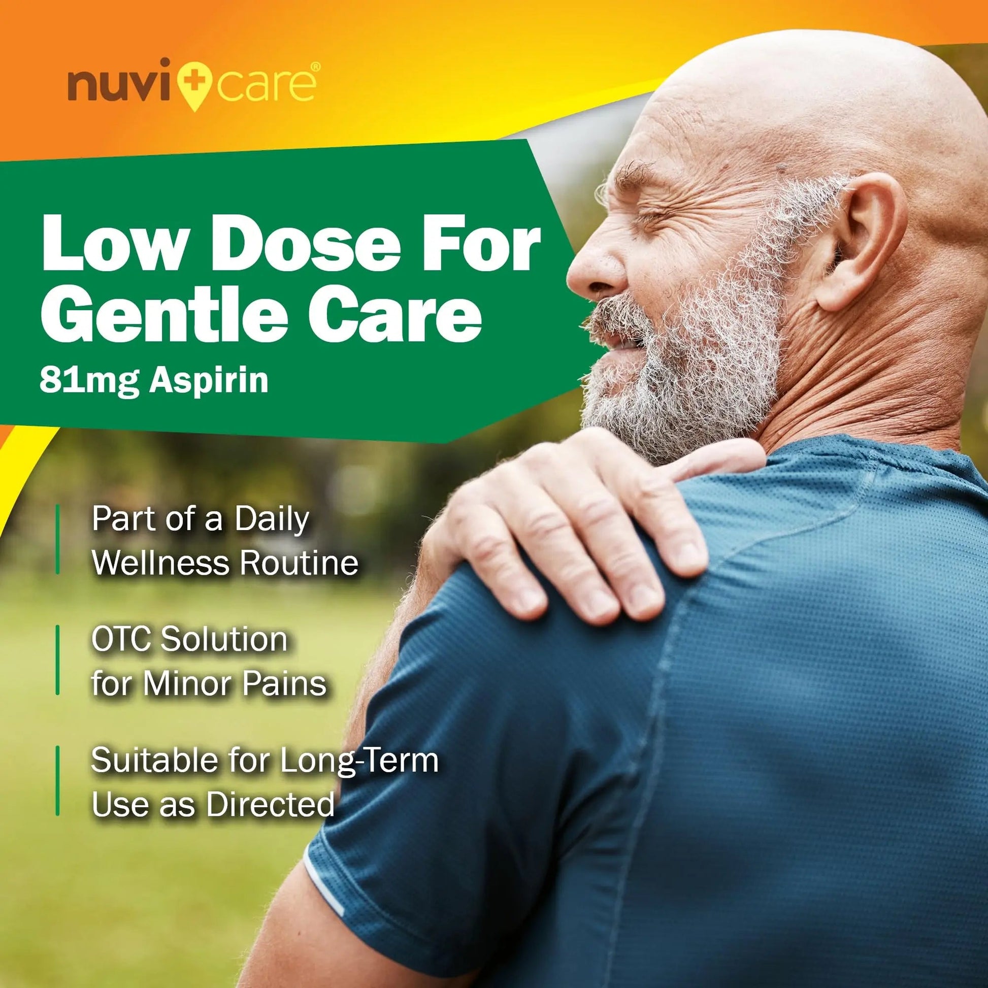 NUVICARE Low Dose Aspirin 81mg for Adults Coated Caplets - Compare to Active Ingredient in Low Dose Bayer Aspirin for Adults - Safety Coated (300 Count) NUVICARE uk supplements