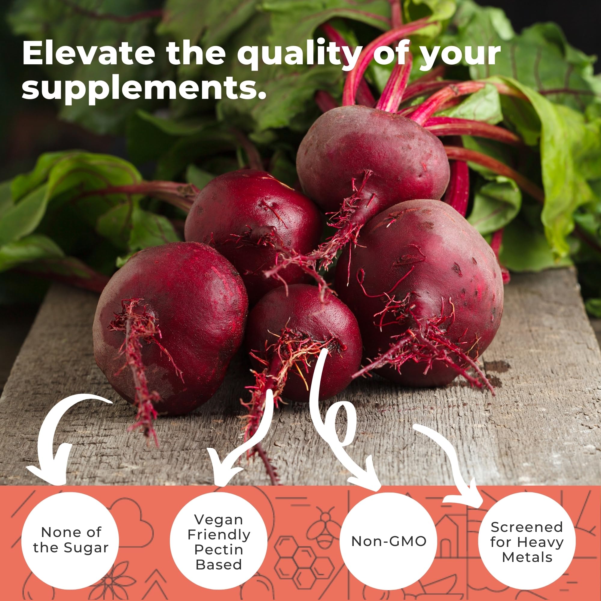 Eleva Nutrition Sugar-Free Beet Root Gummies- Vitamin C & B9- Memory & Focus Chews- Nitric Oxide -Energy Beet Supplement- 90 Organic Beetroot Chews for Men & Women Eleva Nutrition uk supplements