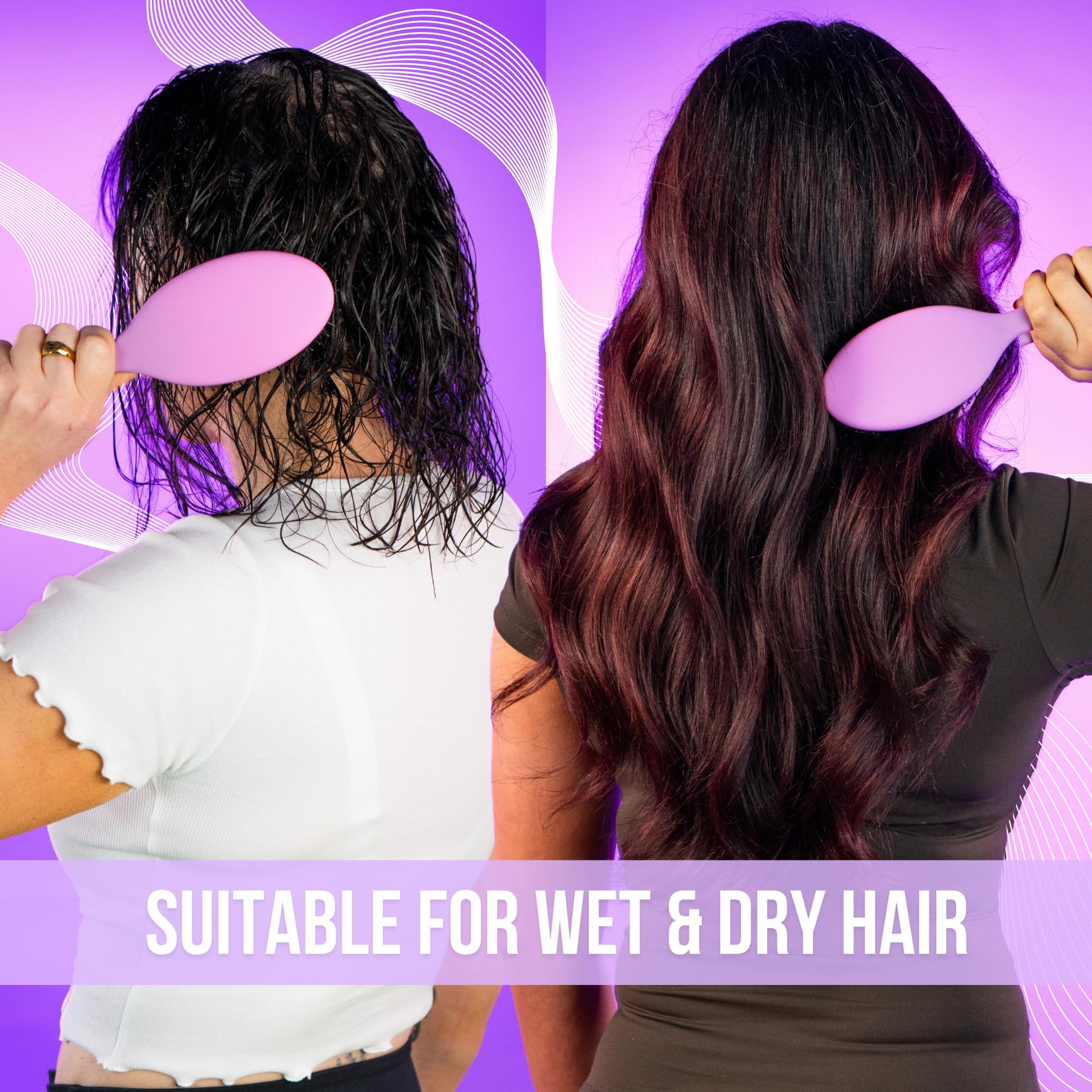 SimplyHair Ultimate Hair Extension Brush & Detangler Anti-Static, Dual Bristle Design, Soft Boar Bristle, Great for All Hair Types & Extensions - Pink & Purple Ombre Brush Ideal for Adults & Kids Simply Hair uk supplements