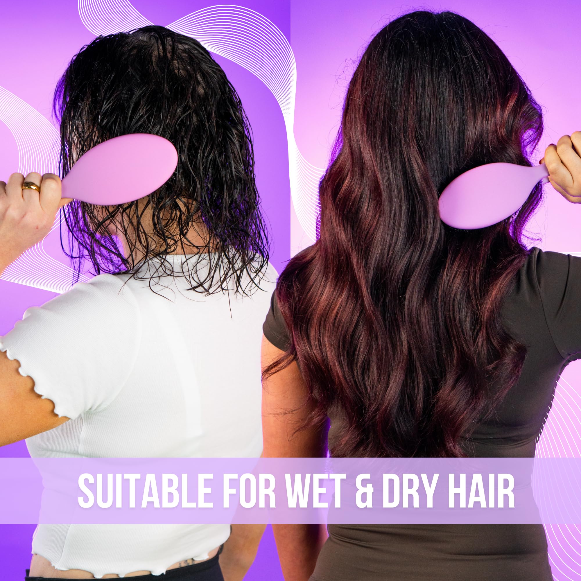 SimplyHair Ultimate Hair Extension Brush & Detangler Anti-Static, Dual Bristle Design, Soft Boar Bristle, Great for All Hair Types & Extensions - Pink & Purple Ombre Brush Ideal for Adults & Kids Simply Hair uk supplements