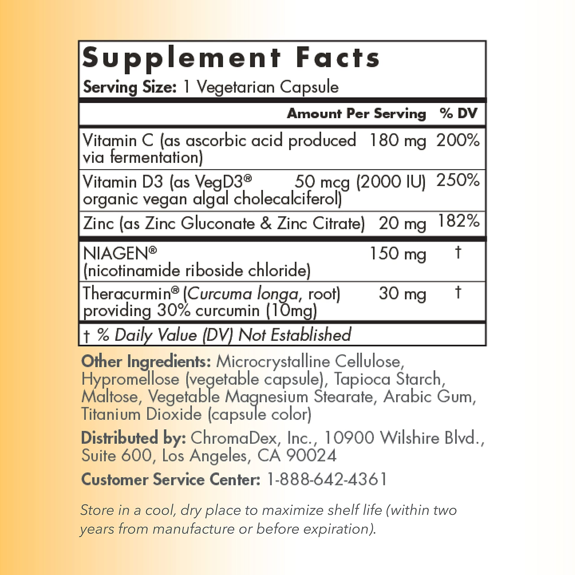 TRU NIAGEN Immune Support Supplement - Daily Defense, Vitamin C from Fermentation, Vegan Vitamin D3 2000 IU, Zinc, Plus Theracurmin (Curcumin) + Multi Award-Winning NAD Boosting Niagen 150mg 60ct TRU NIAGEN uk supplements