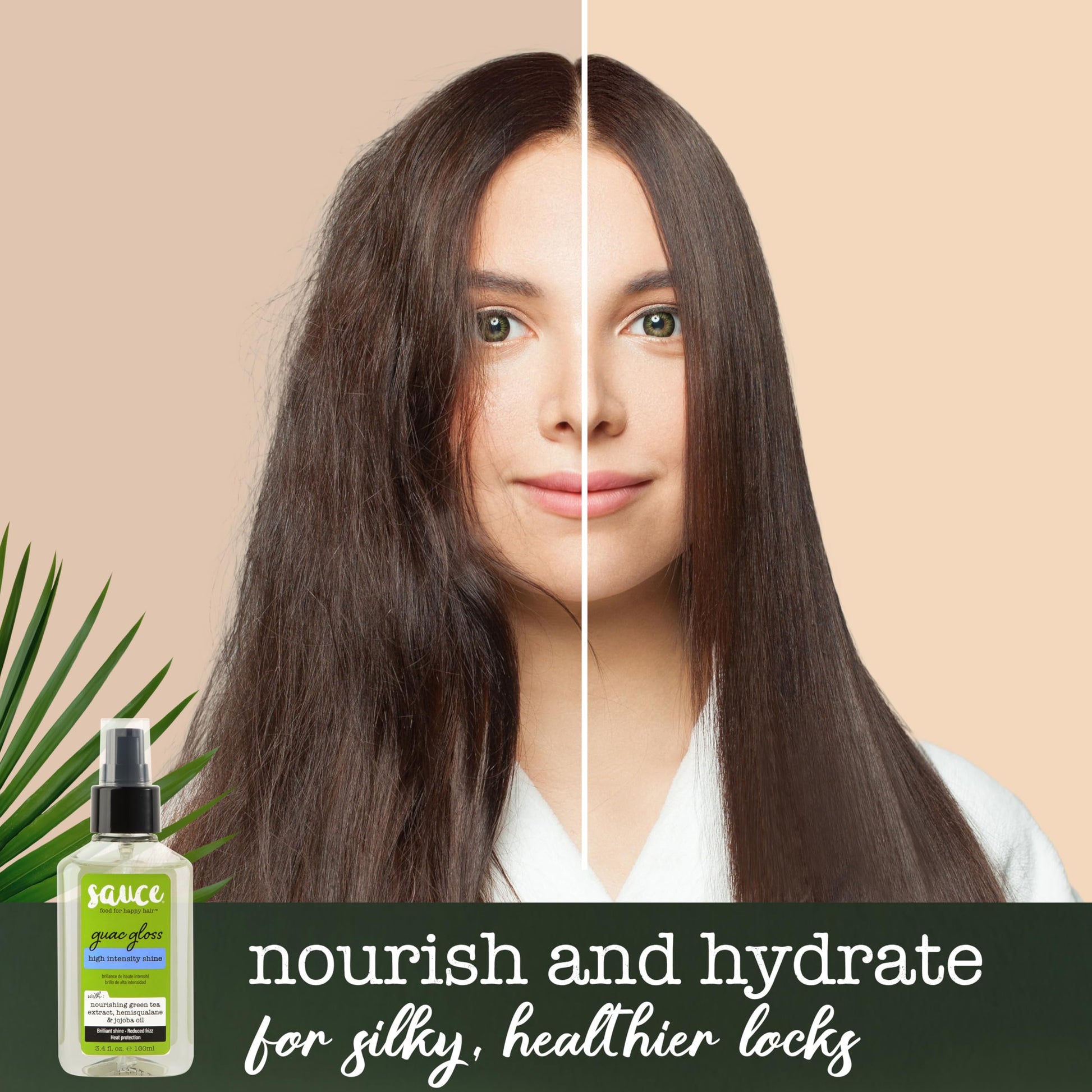 SAUCE BEAUTY Guac Hair Gloss, 3 Fl Oz High Intensity Shine, Jojoba Oil, Green Tea Extract & Squalane to Smooth, Boost Shine & Control Frizz for Sleeker, Softer, More Manageable Hair, Vegan Formula SAUCE BEAUTY uk supplements