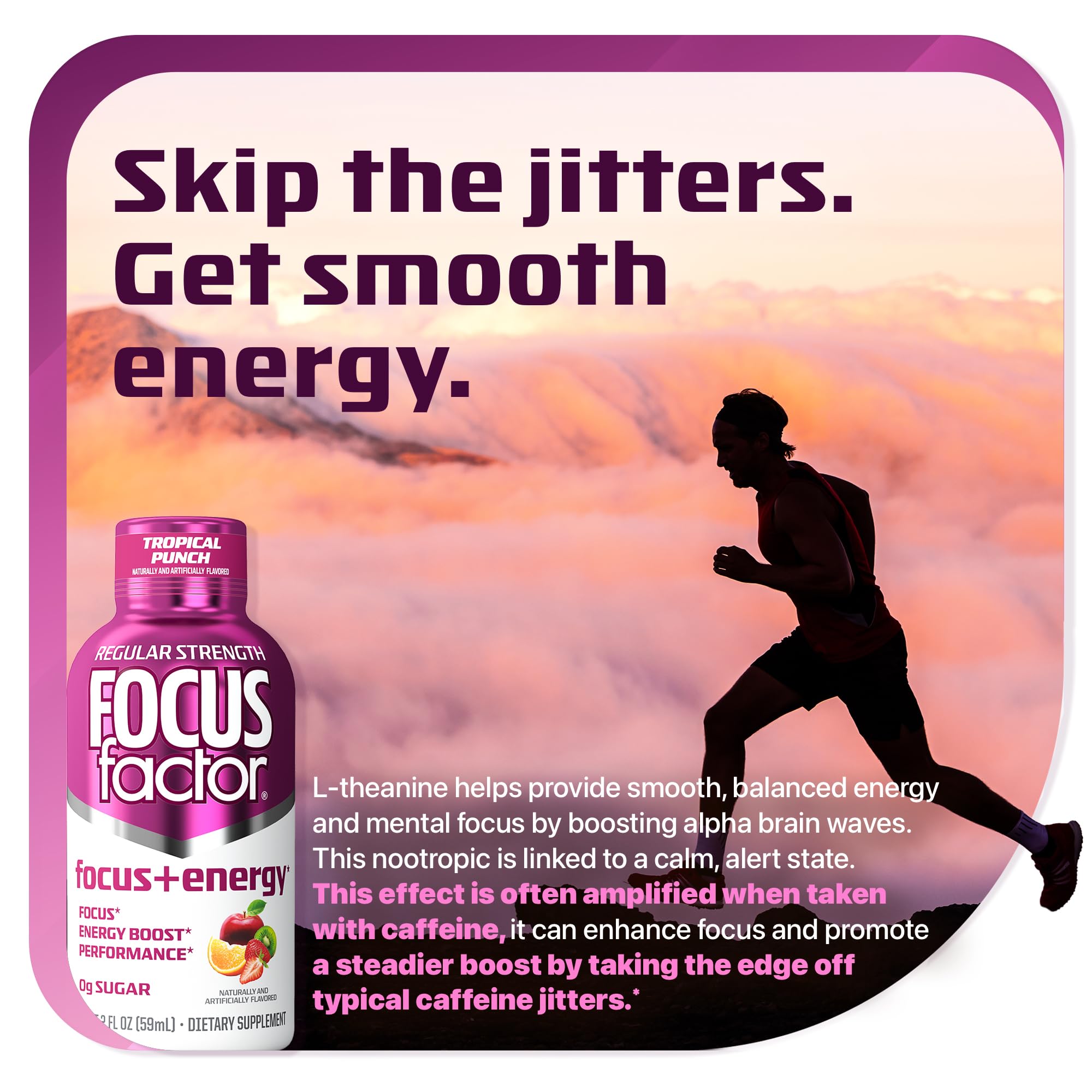 Focus Factor Focus + Energy Shots - 12 x 2oz Bottles (Tropical Punch Flavor) - Powered by Nootropics with Caffeine, L-Theanine, Ginkgo, Bacopa, L-Tyrosine, Alpha GPC Focus Factor uk supplements