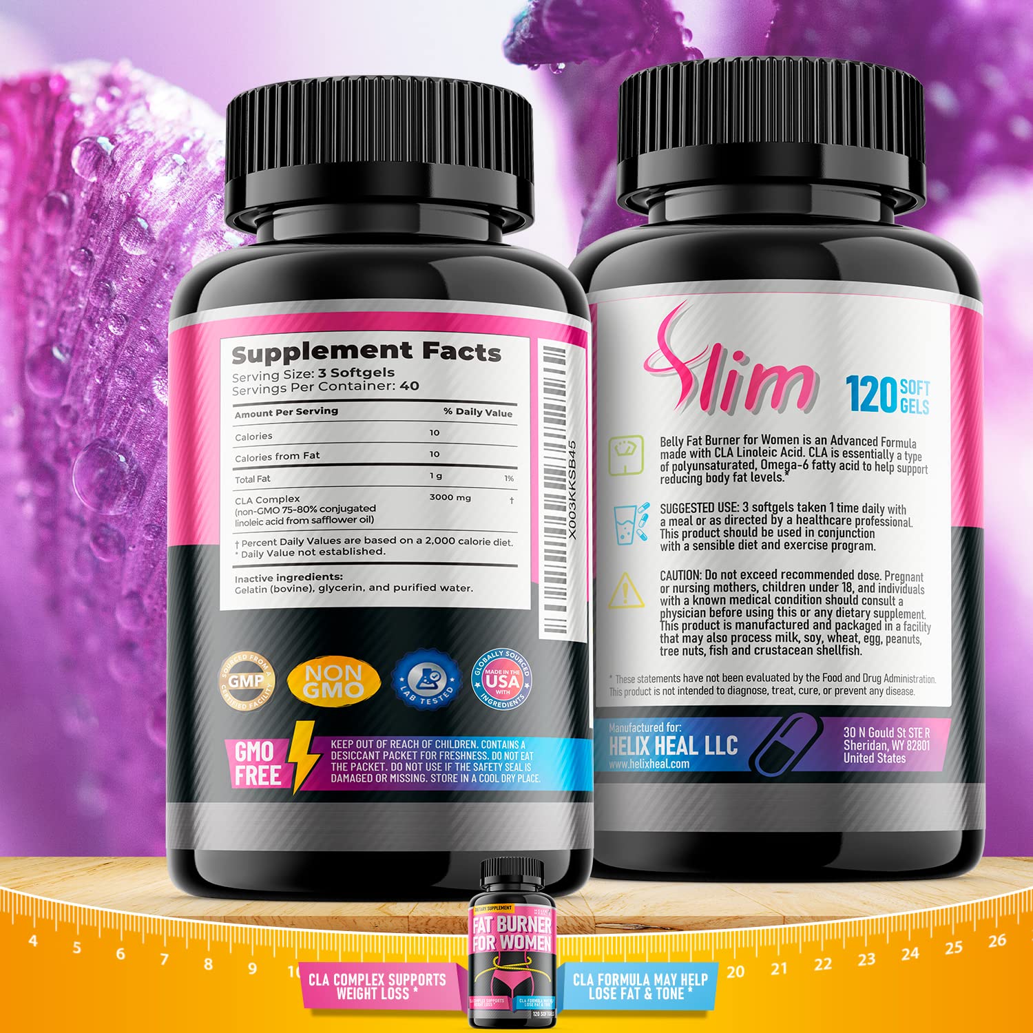 Helix Heal Belly Fat Burner for Women - Lose Stomach Fat w/Softgel Diet Pills Helix Heal uk supplements