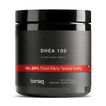 Toniiq Ultra High Strength DHEA 100mg Supplement for Men - 99%+ Highly Purified and Bioavailable Micronized DHEA Supplement for Women and Men - DHEA 100 mg - 180 Capsules Toniiq uk supplements