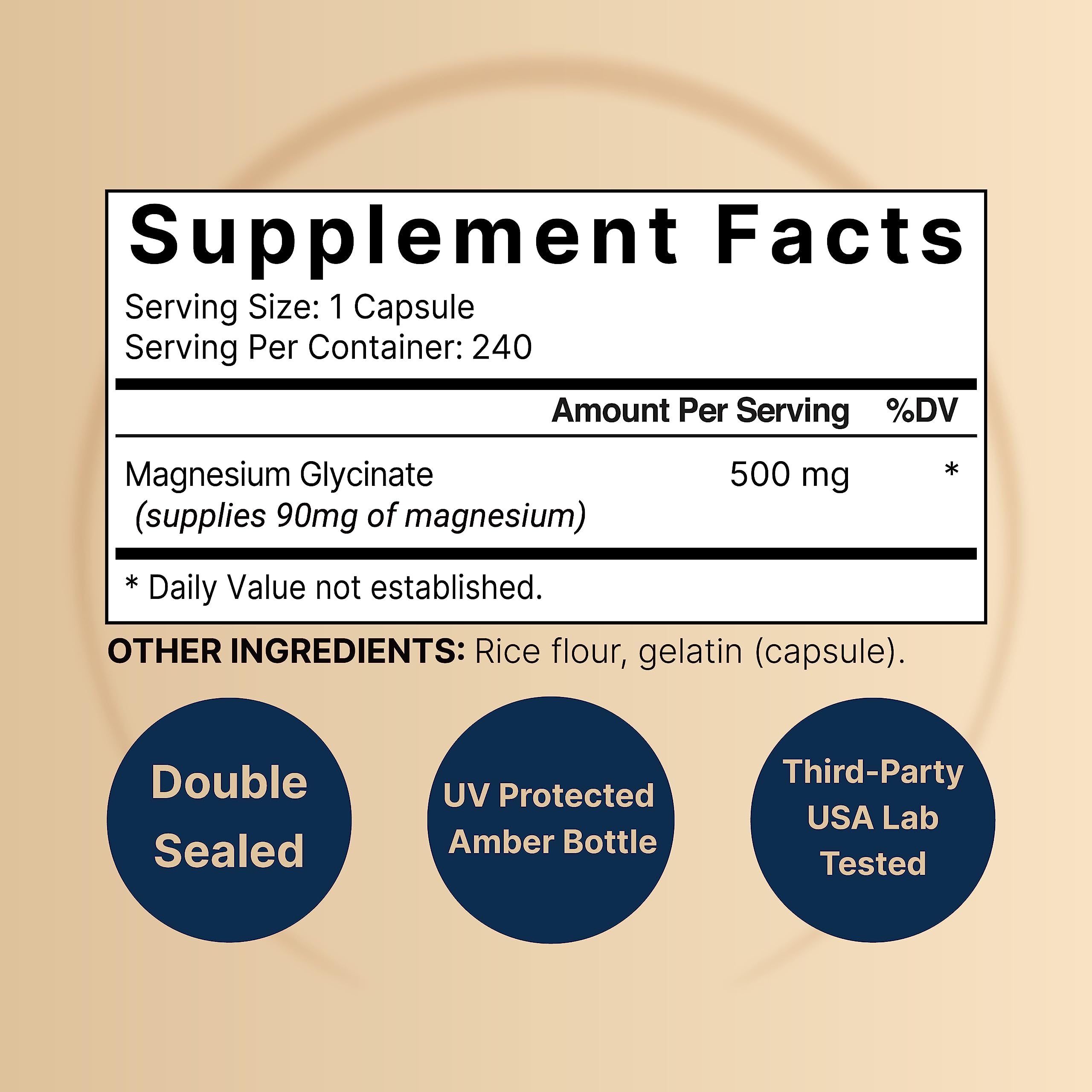 2 Pack Magnesium Glycinate 500mg, 480 Capsules – 100% Chelated for Max Absorption NatureBell uk supplements