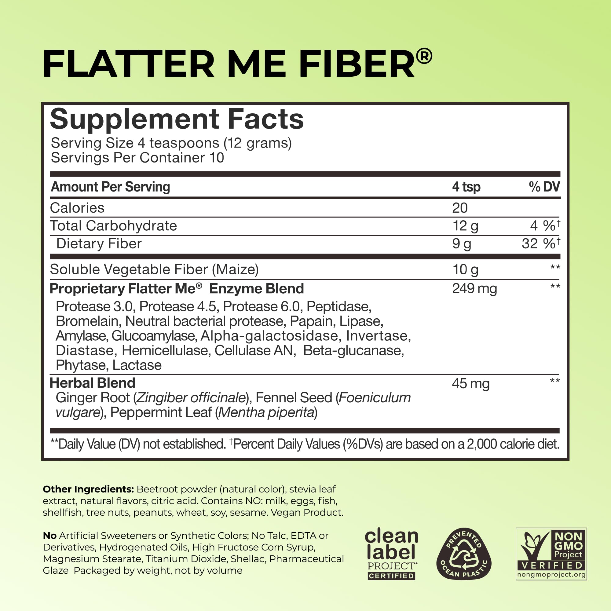 HUM Flatter Me Fiber Supplement for Women & Men, Prebiotics & Digestive Enzymes to Support Weight & Bloating, Digestive & Gut Health, Fiber Powder Drink Mix, Strawberry Lemon - 10 Servings HUM uk supplements