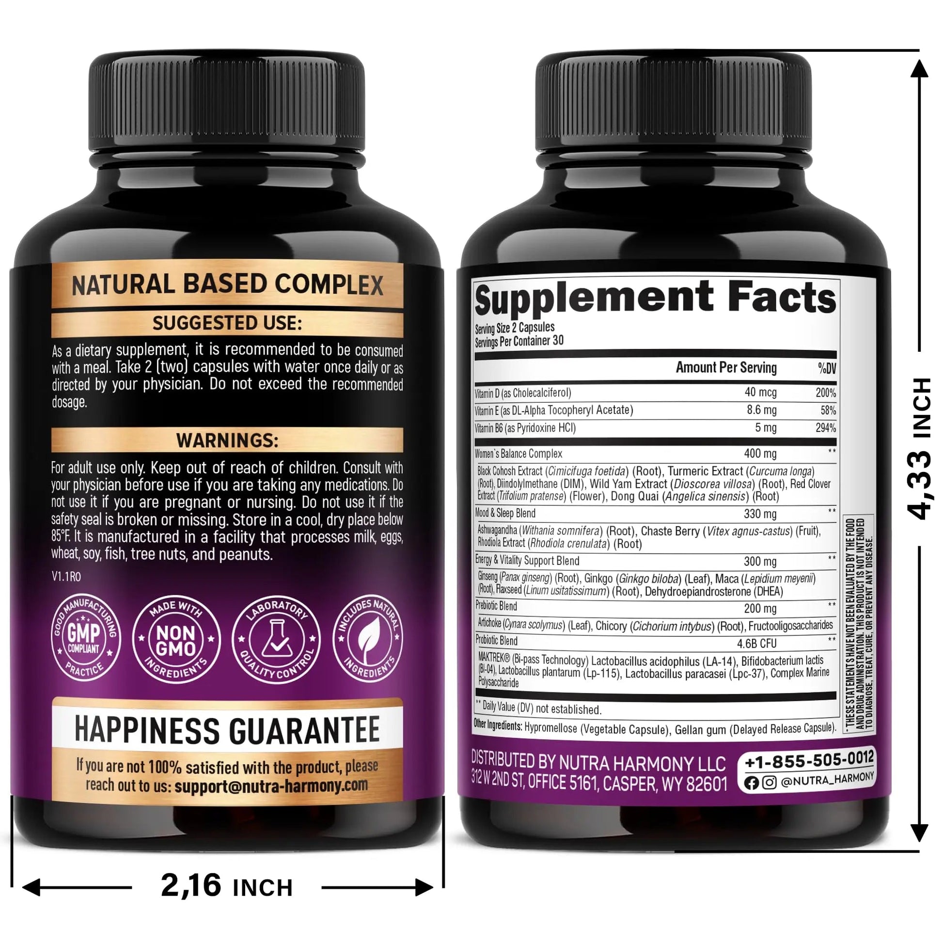 NUTRAHARMONY D-Mannose with Cranberry & Menopause Capsules NUTRAHARMONY uk supplements