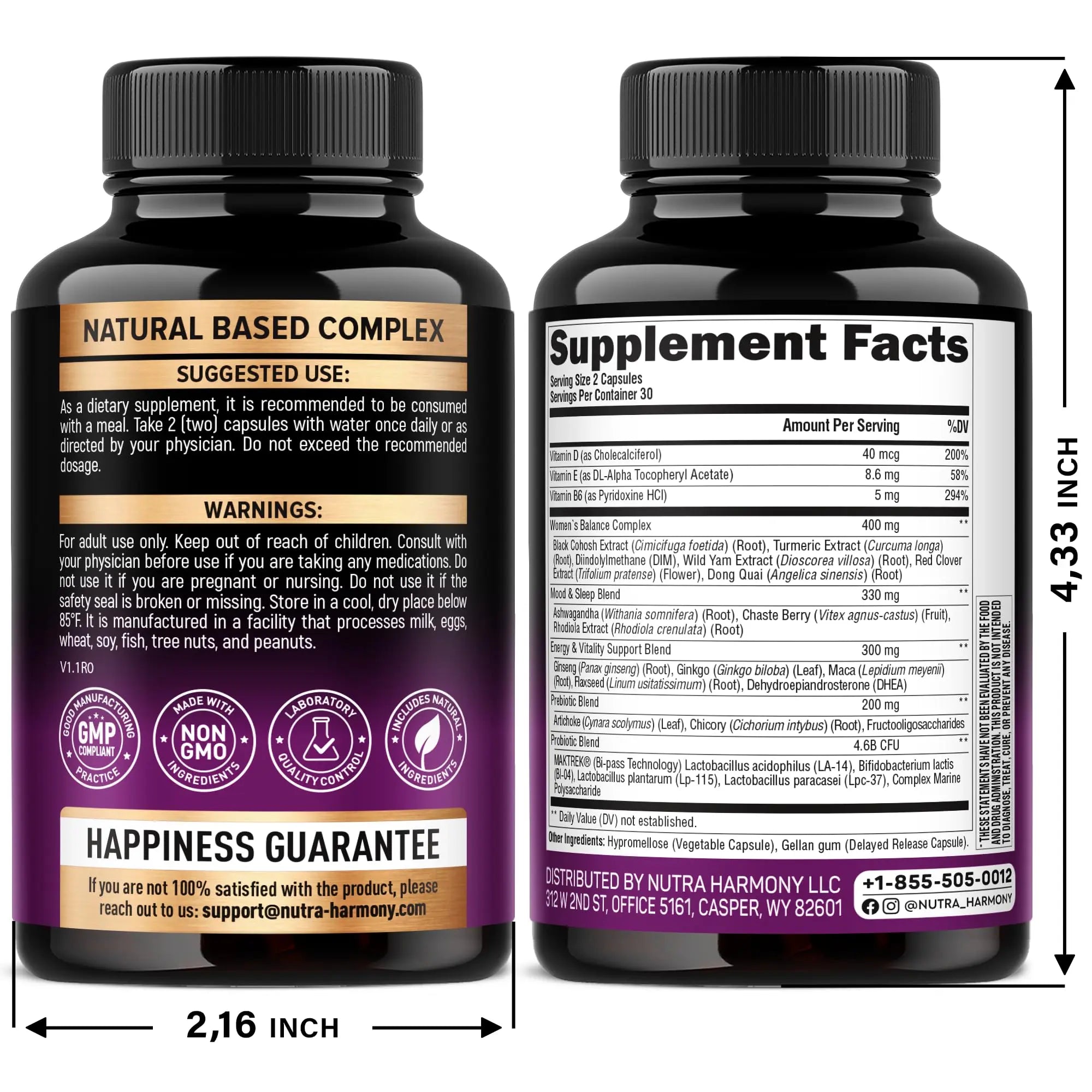 NUTRAHARMONY D-Mannose with Cranberry & Menopause Capsules NUTRAHARMONY uk supplements
