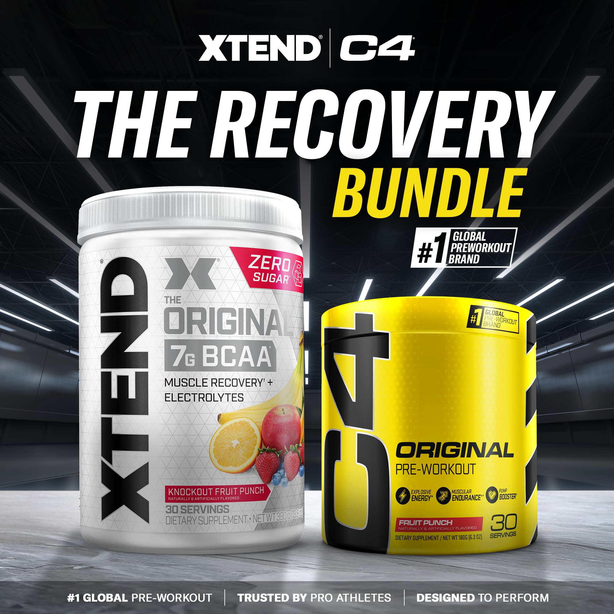 Cellucor Pre Workout & BCAA Bundle, C4 Original Pre Workout Powder, Fruit Punch Scivation uk supplements
