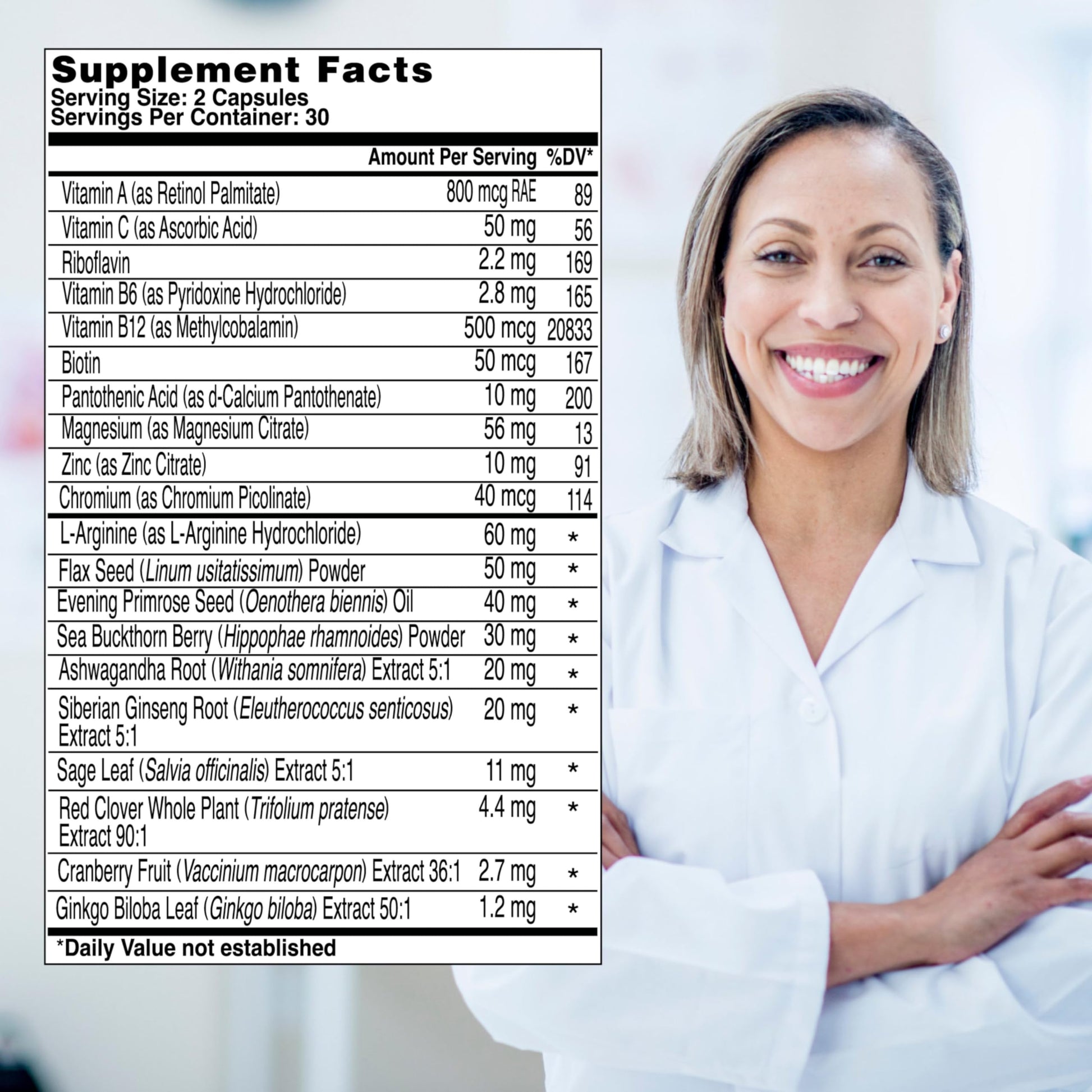 Health & Her Menopause Supplements for Women - Multi-Nutrient Support, Menopause Vitamins for Energy, Bones, Muscles, Skin & Hair, Vegan, Gluten-Free, Non GMO (60ct - 1 Month) Health and Her uk supplements