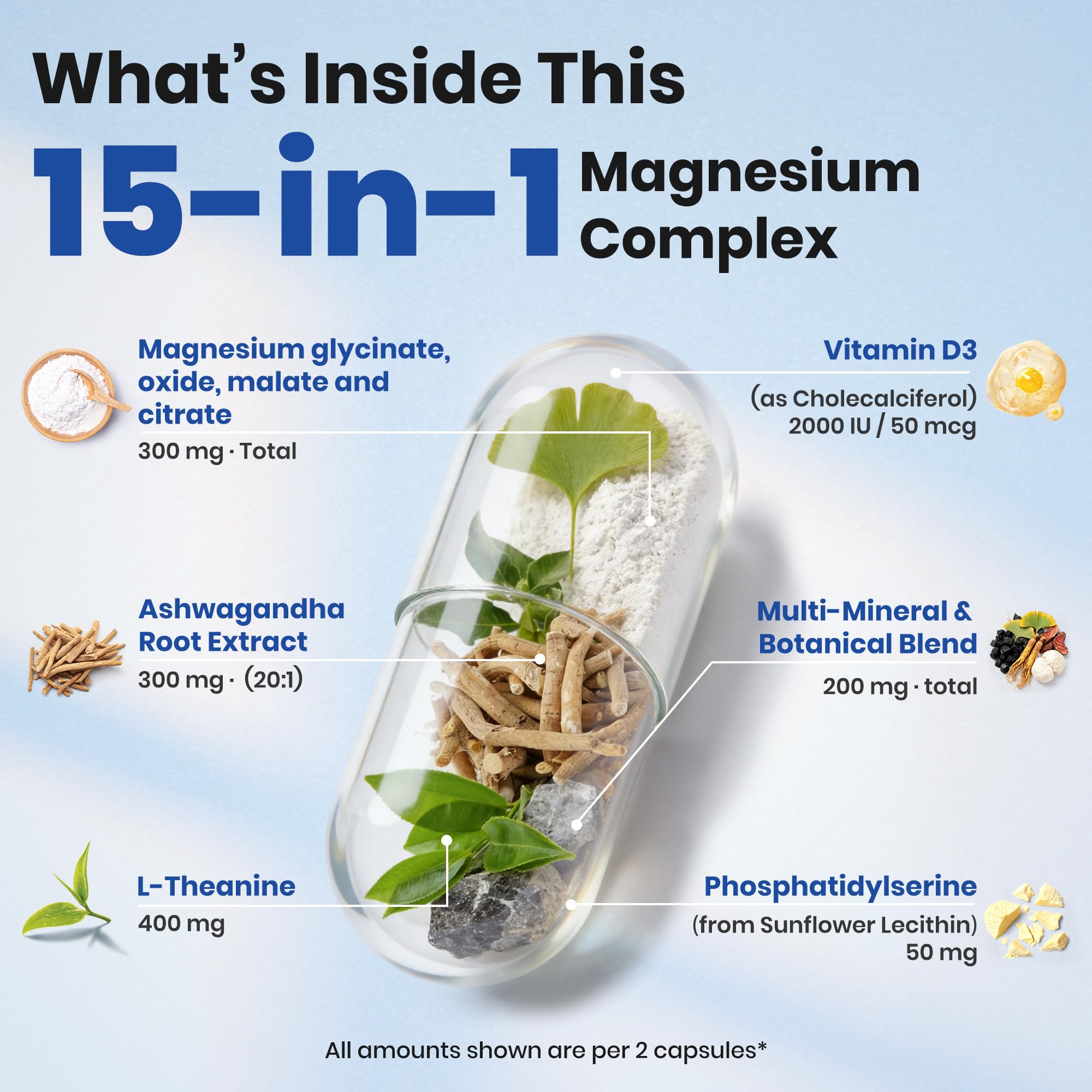 VEV DeepCalm Magnesium Complex for Women – 15-in-1 Glycinate & Citrate Capsules with Ashwagandha & L-Theanine – 120 Vegan Capsules VEV uk supplements