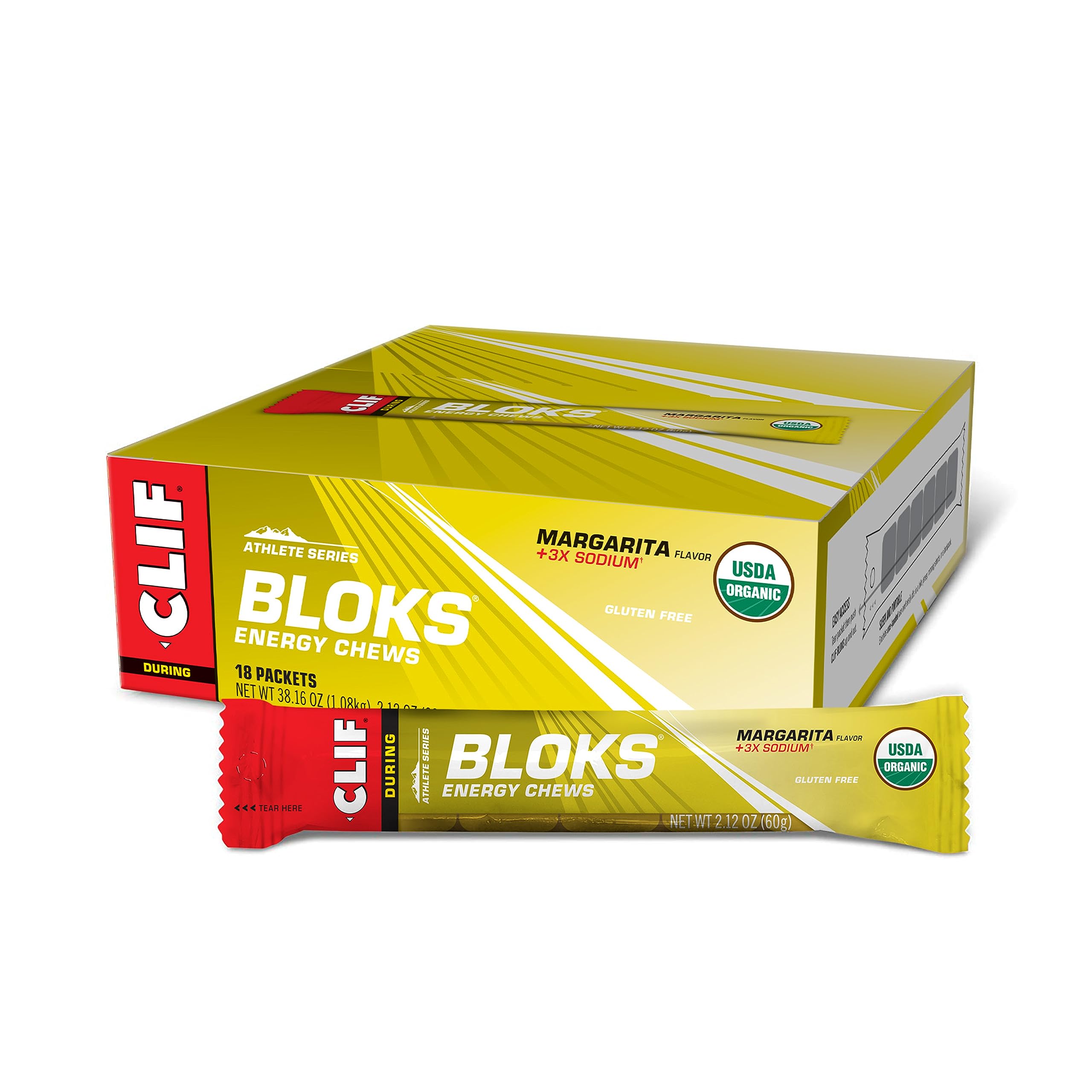 CLIF BLOKS - Margarita Flavor with 3X Sodium - Energy Chews - Non-GMO Clif Bar uk supplements